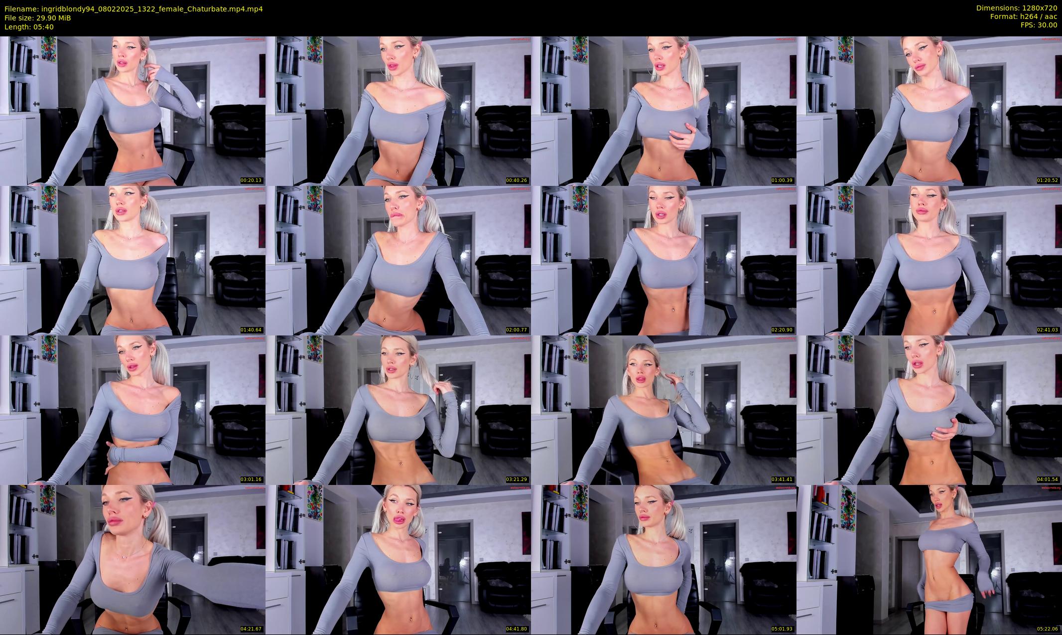 ingridblondy94 — 6 minute Chaturbate female cam show recording, 720p, Feb 8, 2025