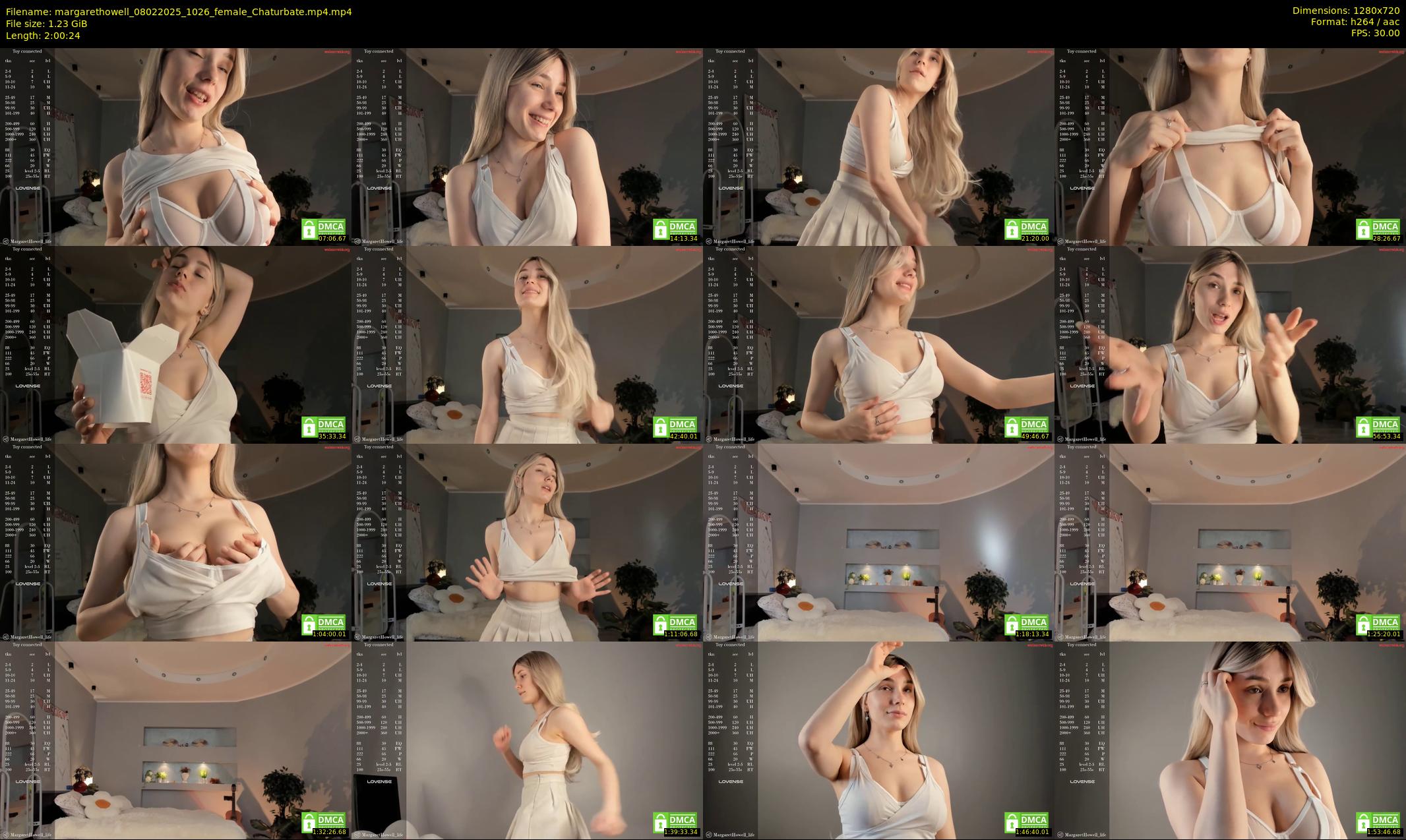margarethowell — 121 minute Chaturbate female cam show recording, 720p, Feb 8, 2025