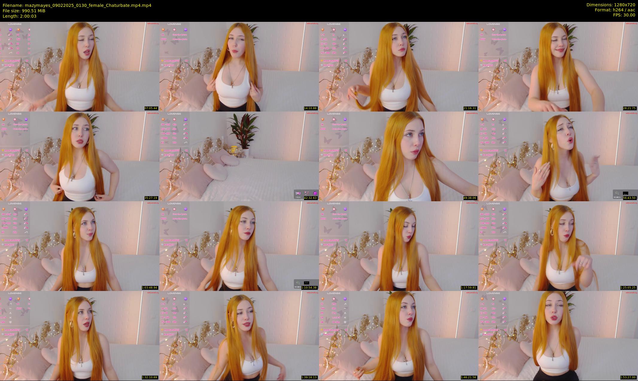 mazymayes — 121 minute Chaturbate female cam show recording, 720p, Feb 9, 2025
