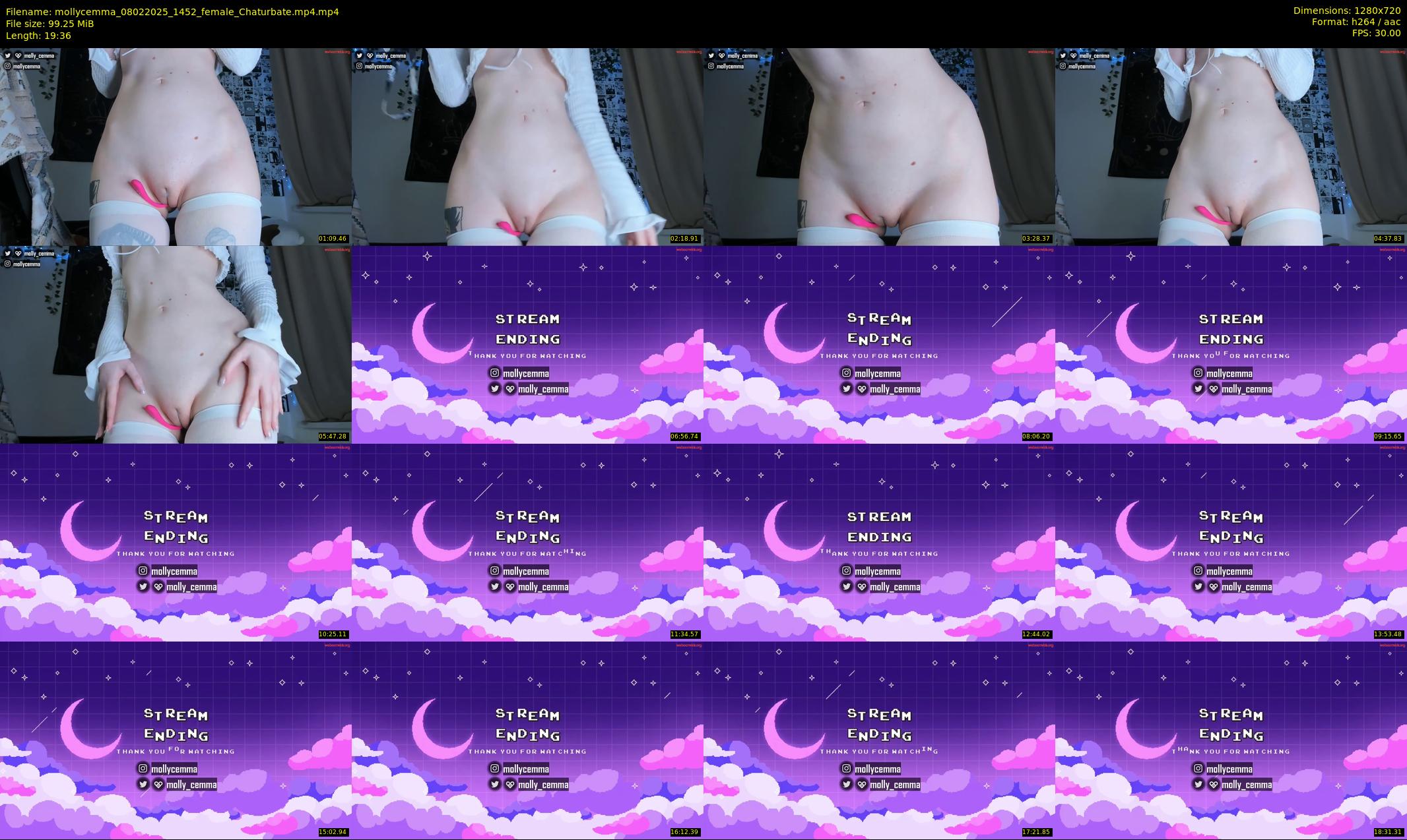 mollycemma — 20 minute Chaturbate female cam show recording, 720p, Feb 8, 2025