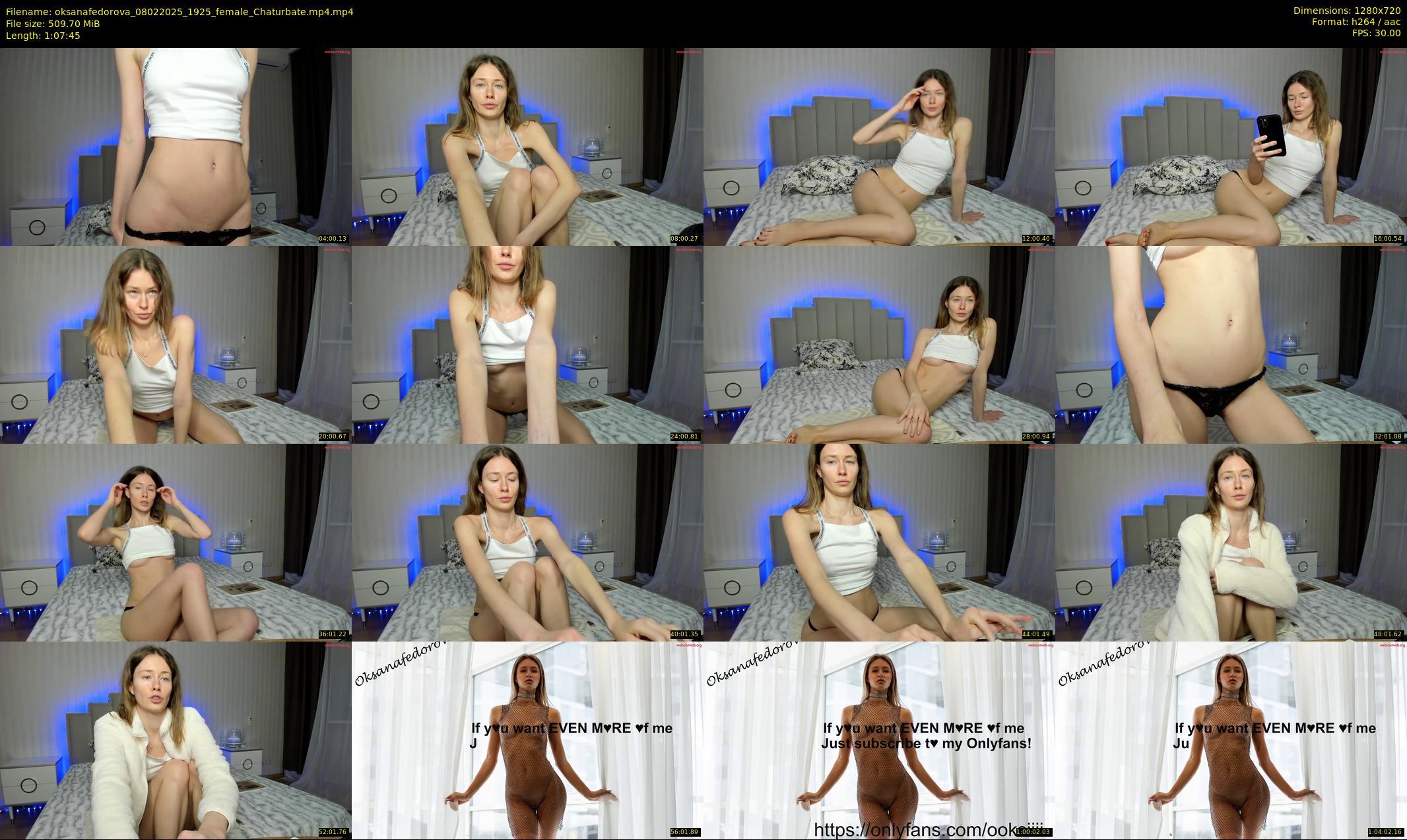 oksanafedorova — 68 minute Chaturbate female cam show recording, 720p, Feb 8, 2025