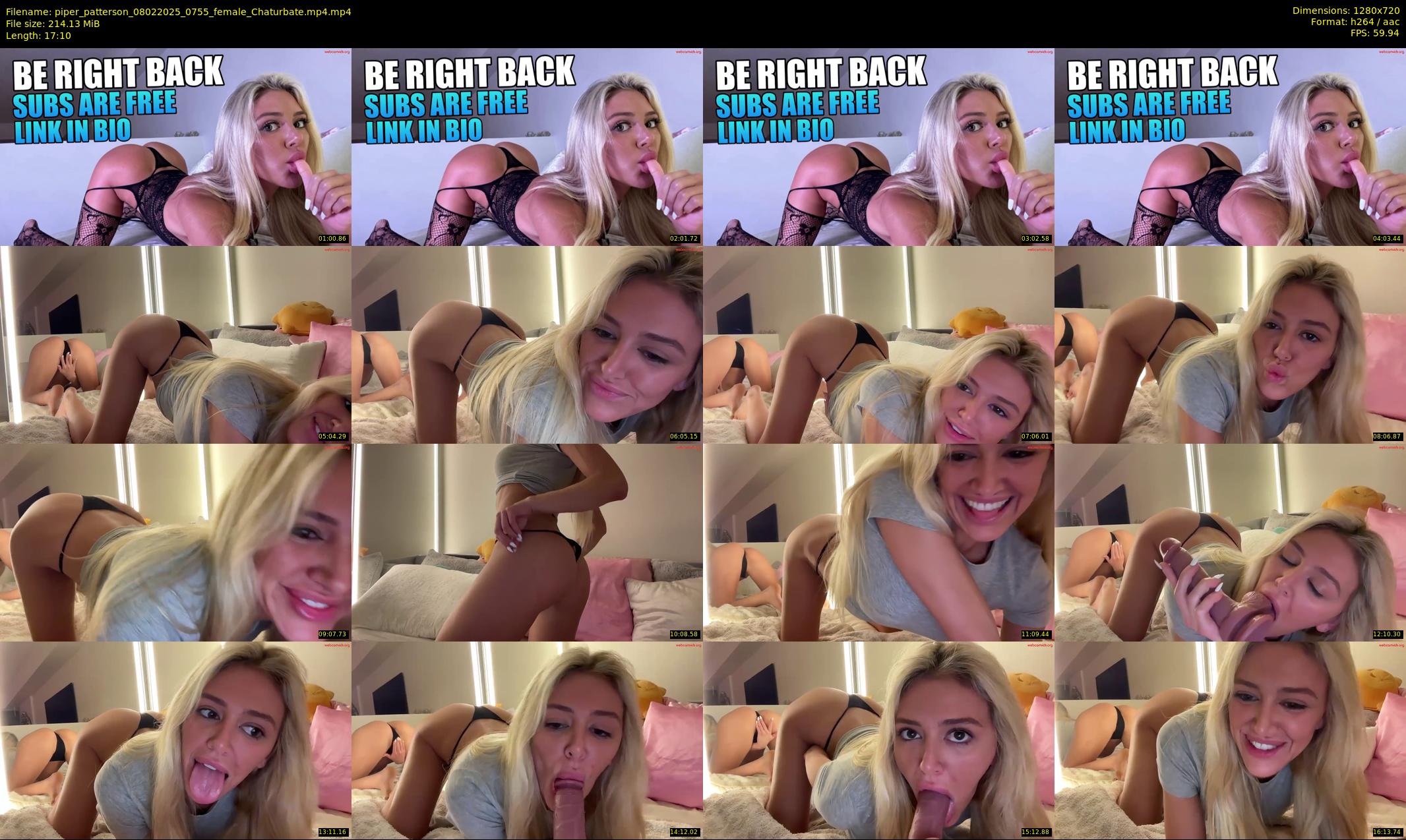 piper_patterson — 18 minute Chaturbate female cam show recording, 720p, Feb 8, 2025