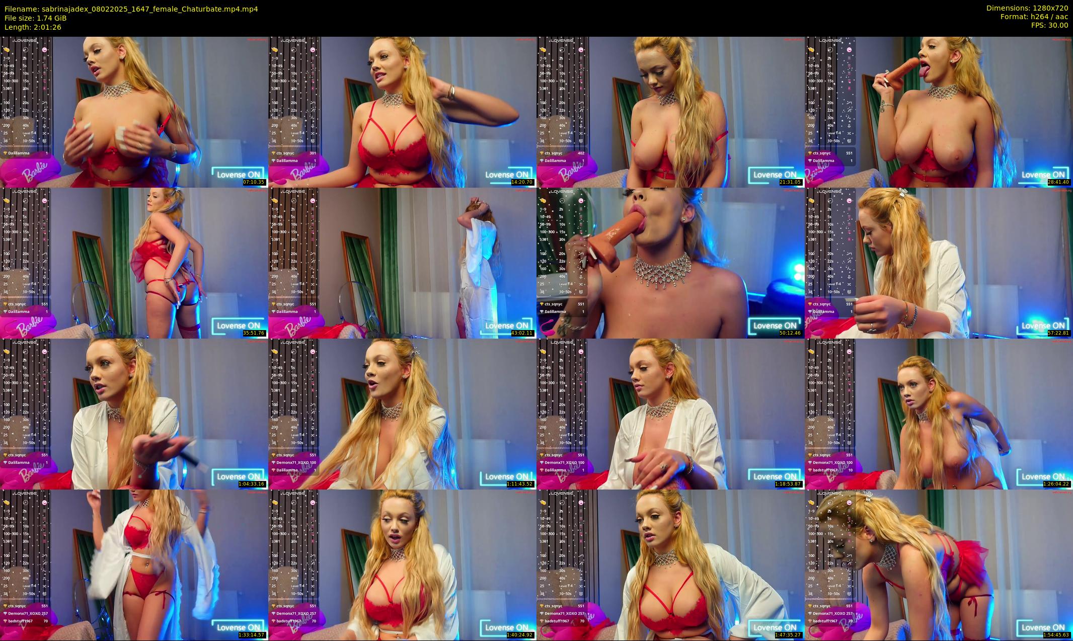 sabrinajadex — 122 minute Chaturbate female cam show recording, 720p, Feb 8, 2025