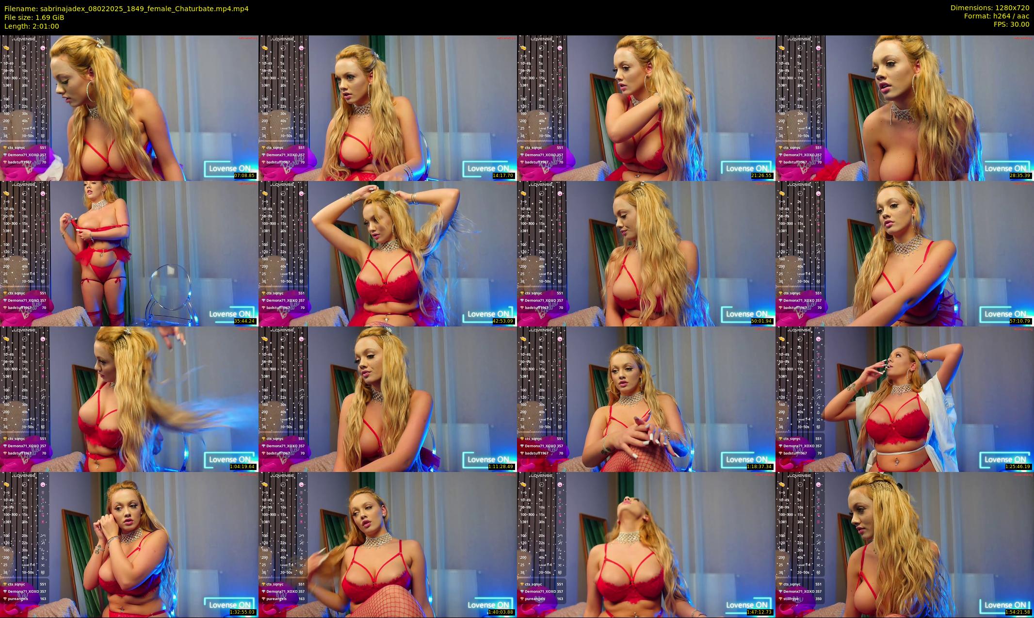sabrinajadex — 121 minute Chaturbate female cam show recording, 720p, Feb 8, 2025