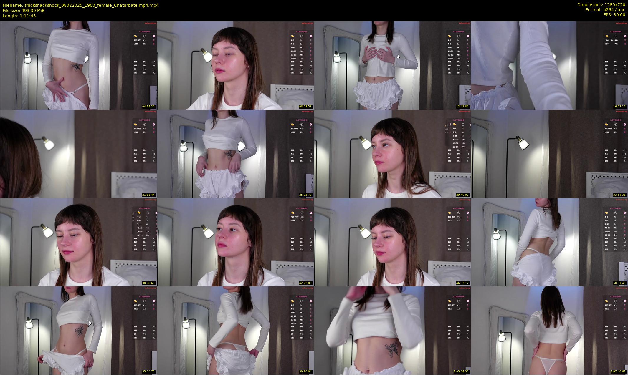 shickshackshock — 72 minute Chaturbate female cam show recording, 720p, Feb 8, 2025