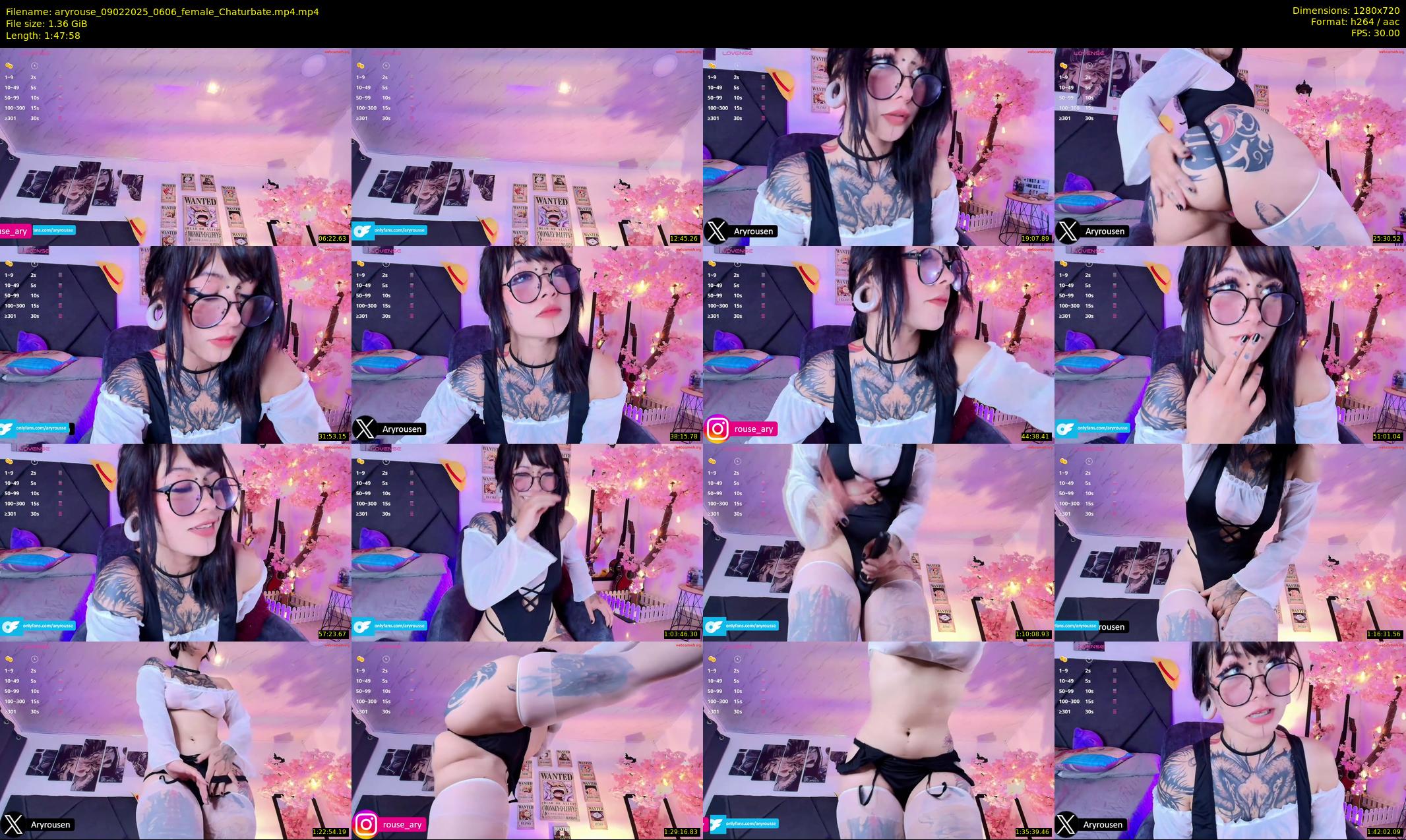 aryrouse — 108 minute Chaturbate female cam show recording, 720p, Feb 9, 2025