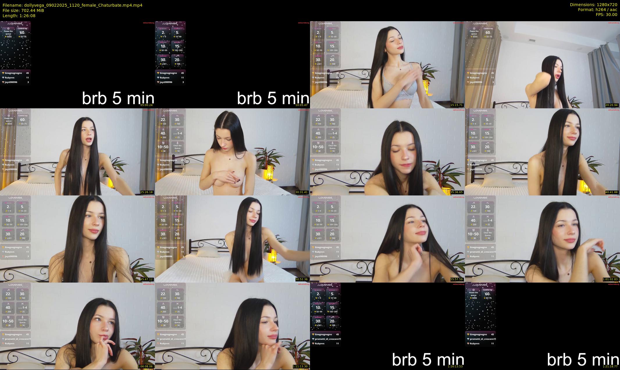 dollyvega — 87 minute Chaturbate female cam show recording, 720p, Feb 9, 2025