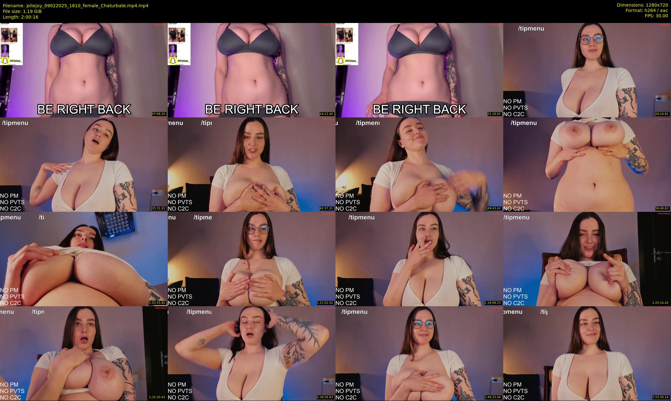 joliejoy — 121 minute Chaturbate female cam show recording, 720p, Feb 9, 2025