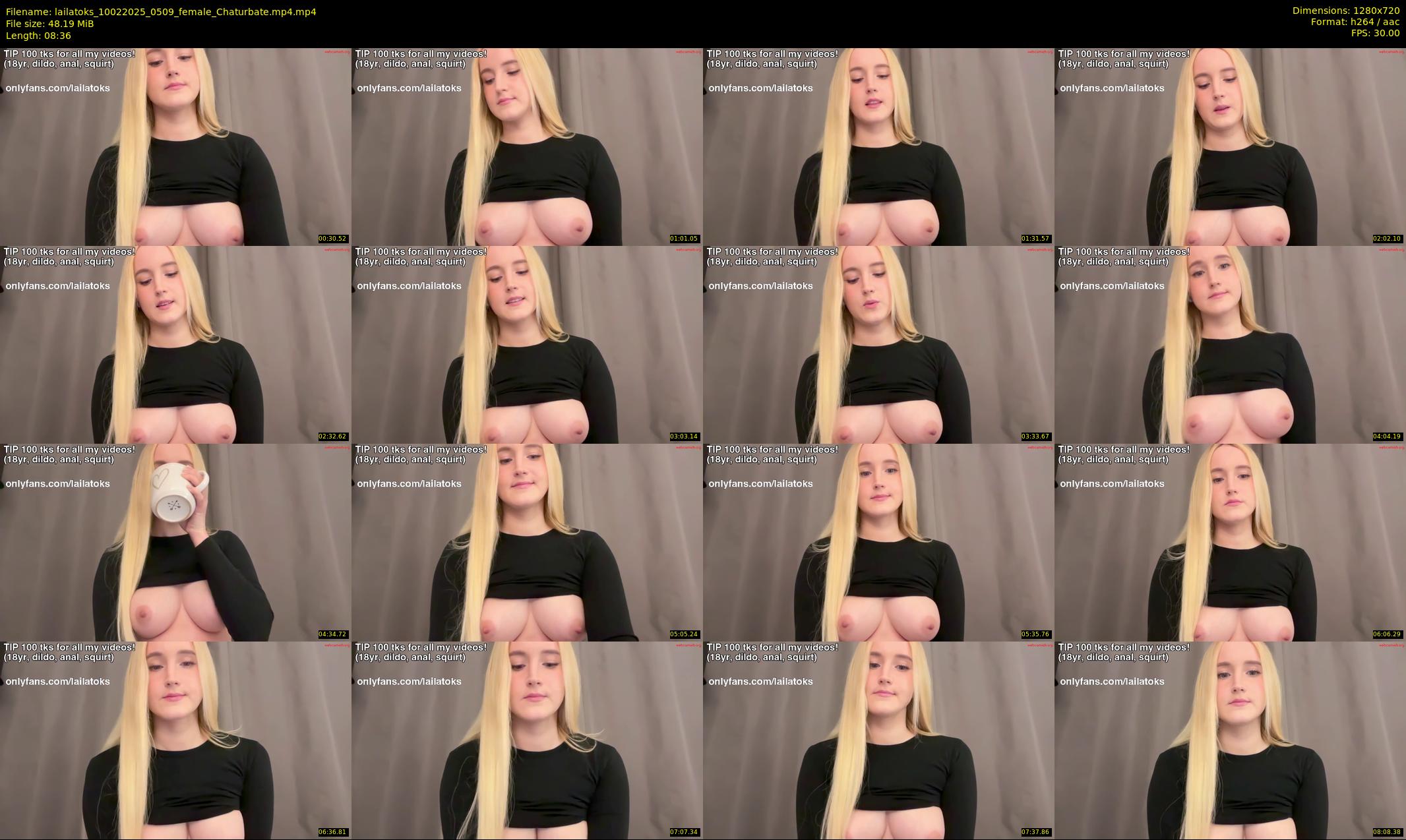 lailatoks — 9 minute Chaturbate female cam show recording, 720p, Feb 10, 2025