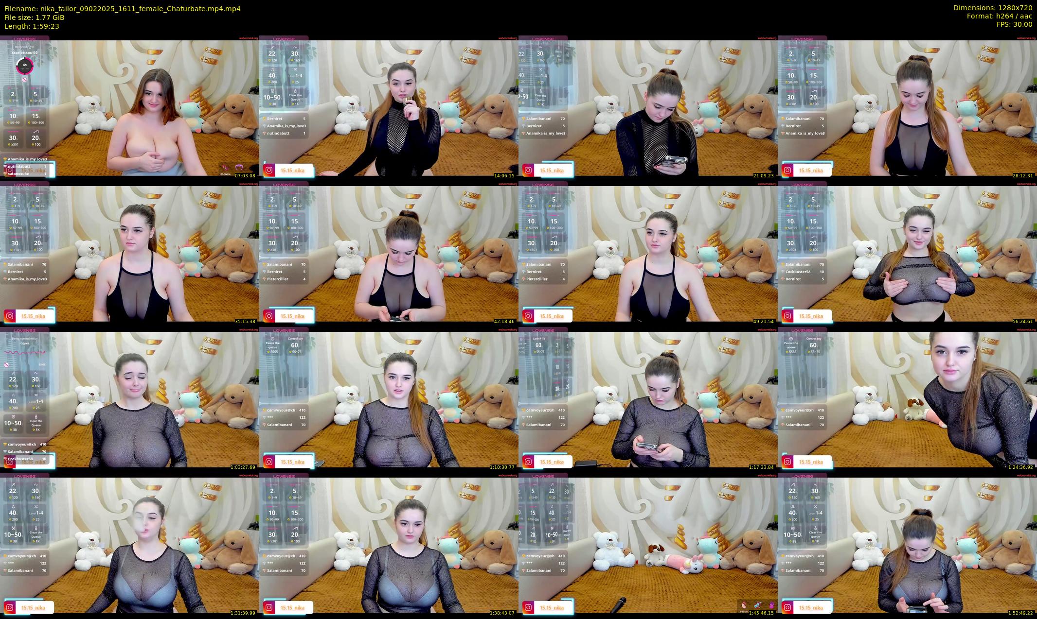 nika_tailor — 120 minute Chaturbate female cam show recording, 720p, Feb 9, 2025