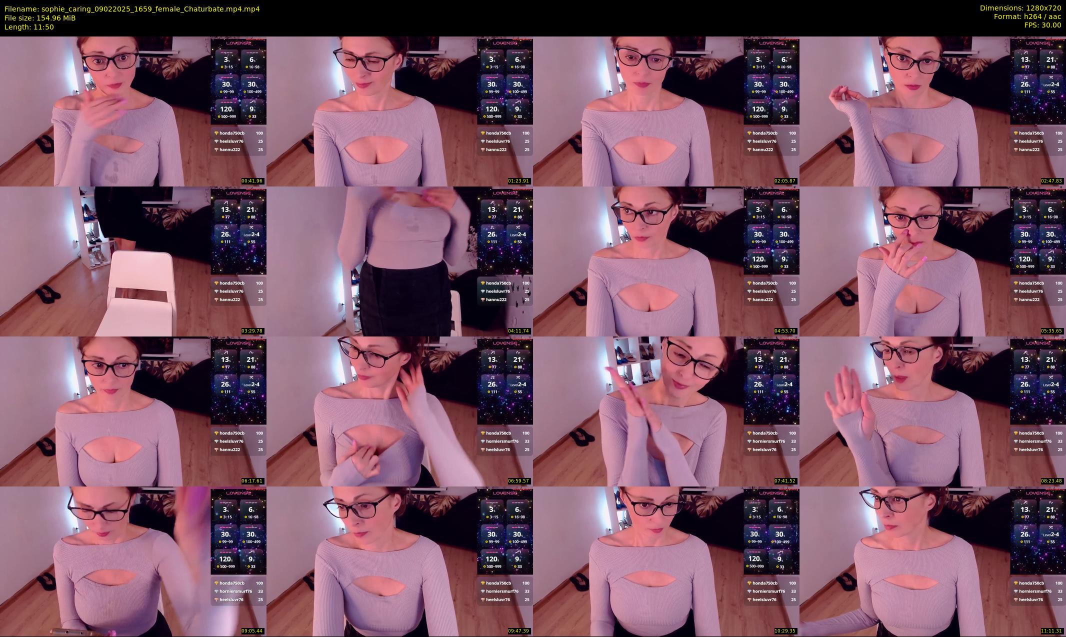 sophie_caring — 12 minute Chaturbate female cam show recording, 720p, Feb 9, 2025
