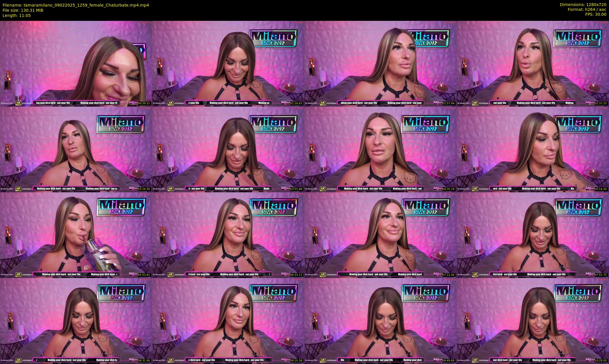 tamaramilano — 12 minute Chaturbate female cam show recording, 720p, Feb 9, 2025
