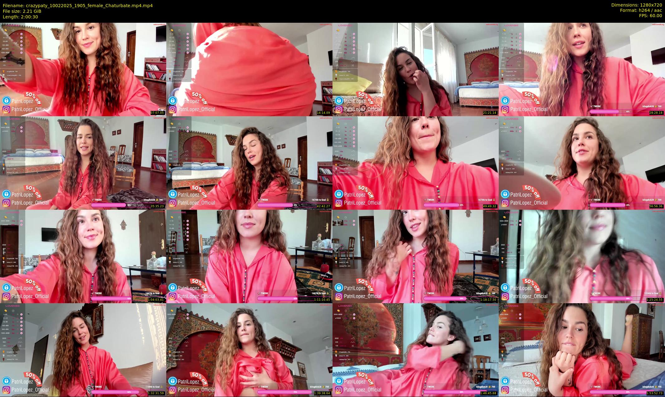 crazypaty — 121 minute Chaturbate female cam show recording, 720p, Feb 10, 2025