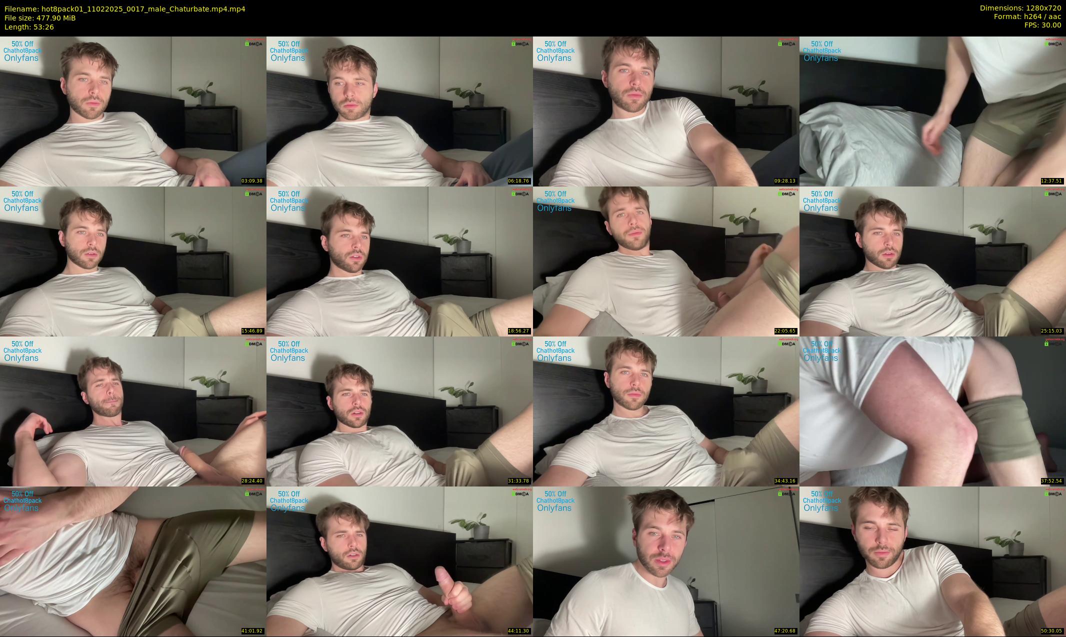 hot8pack01 — 54 minute Chaturbate male cam show recording, 720p, Feb 11, 2025