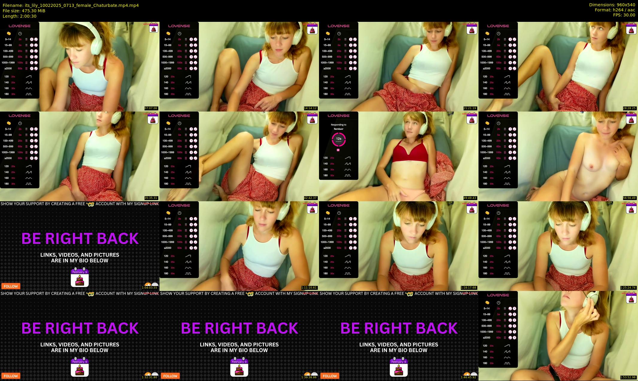 its_lily — 121 minute Chaturbate female cam show recording, 480p, Feb 10, 2025