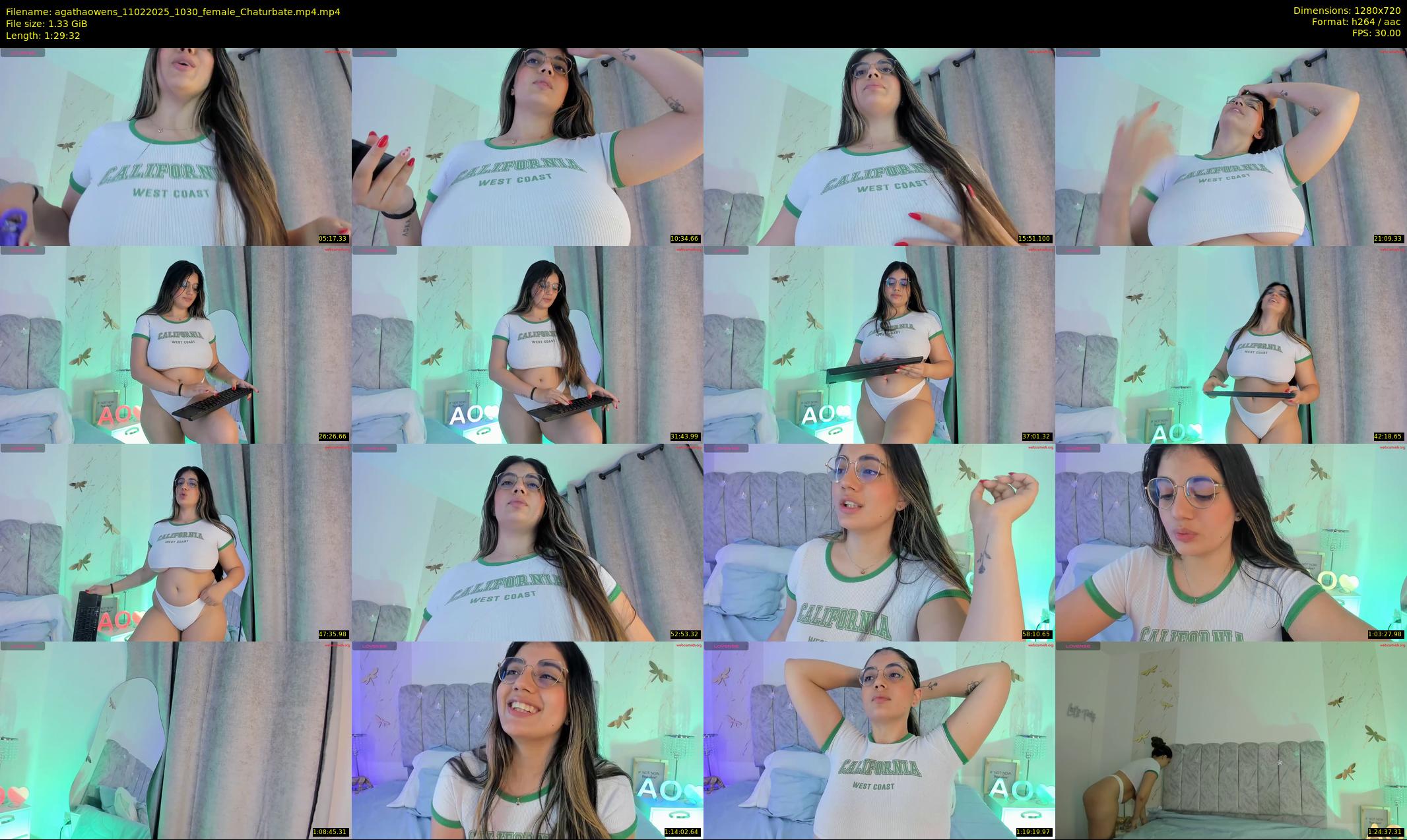 agathaowens — 90 minute Chaturbate female cam show recording, 720p, Feb 11, 2025