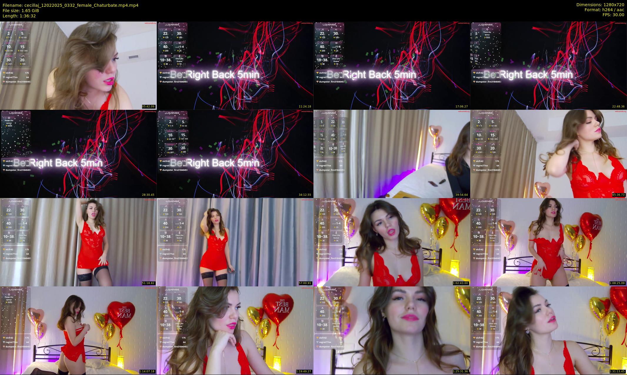 cecillaj — 97 minute Chaturbate female cam show recording, 720p, Feb 12, 2025