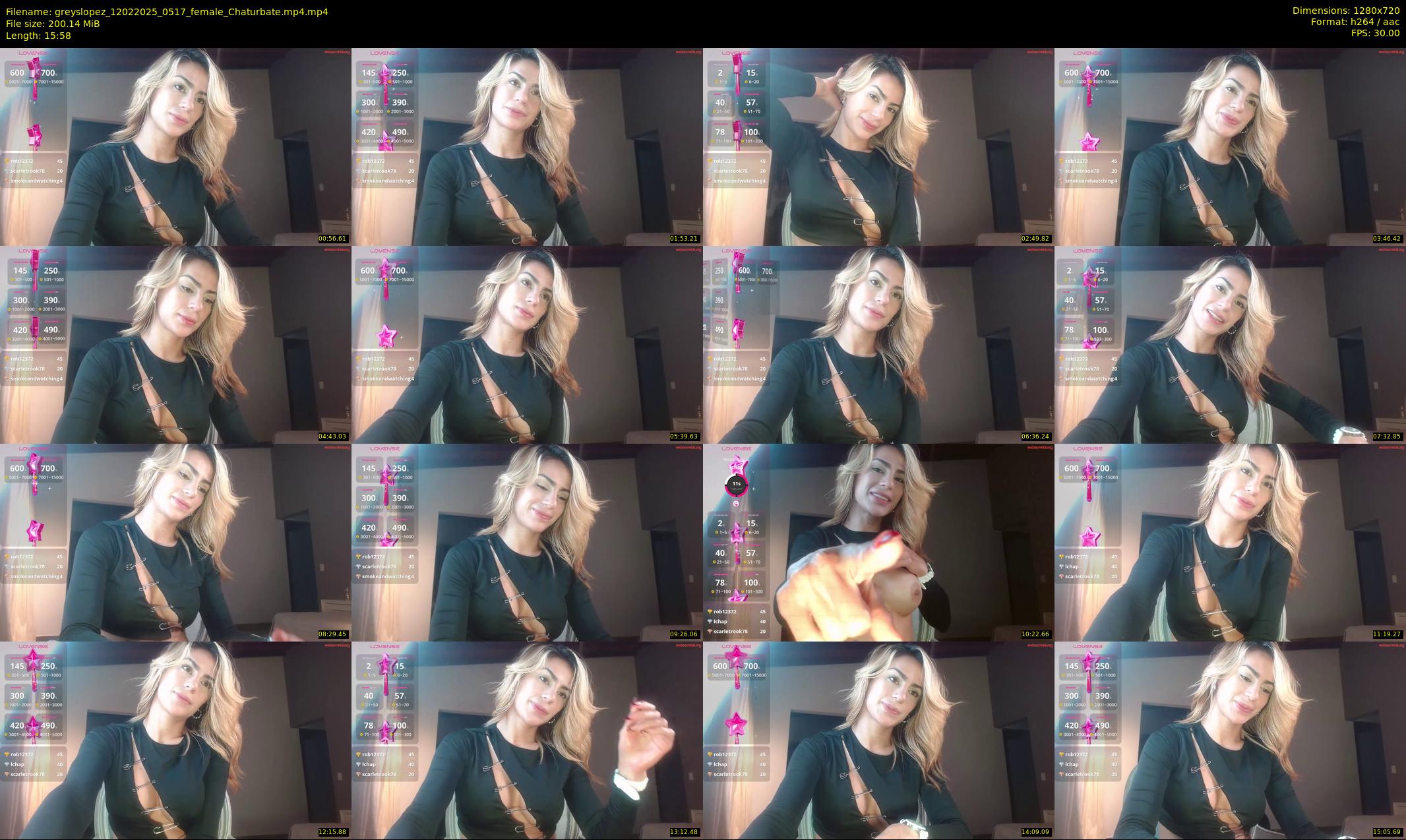 greyslopez — 16 minute Chaturbate female cam show recording, 720p, Feb 12, 2025