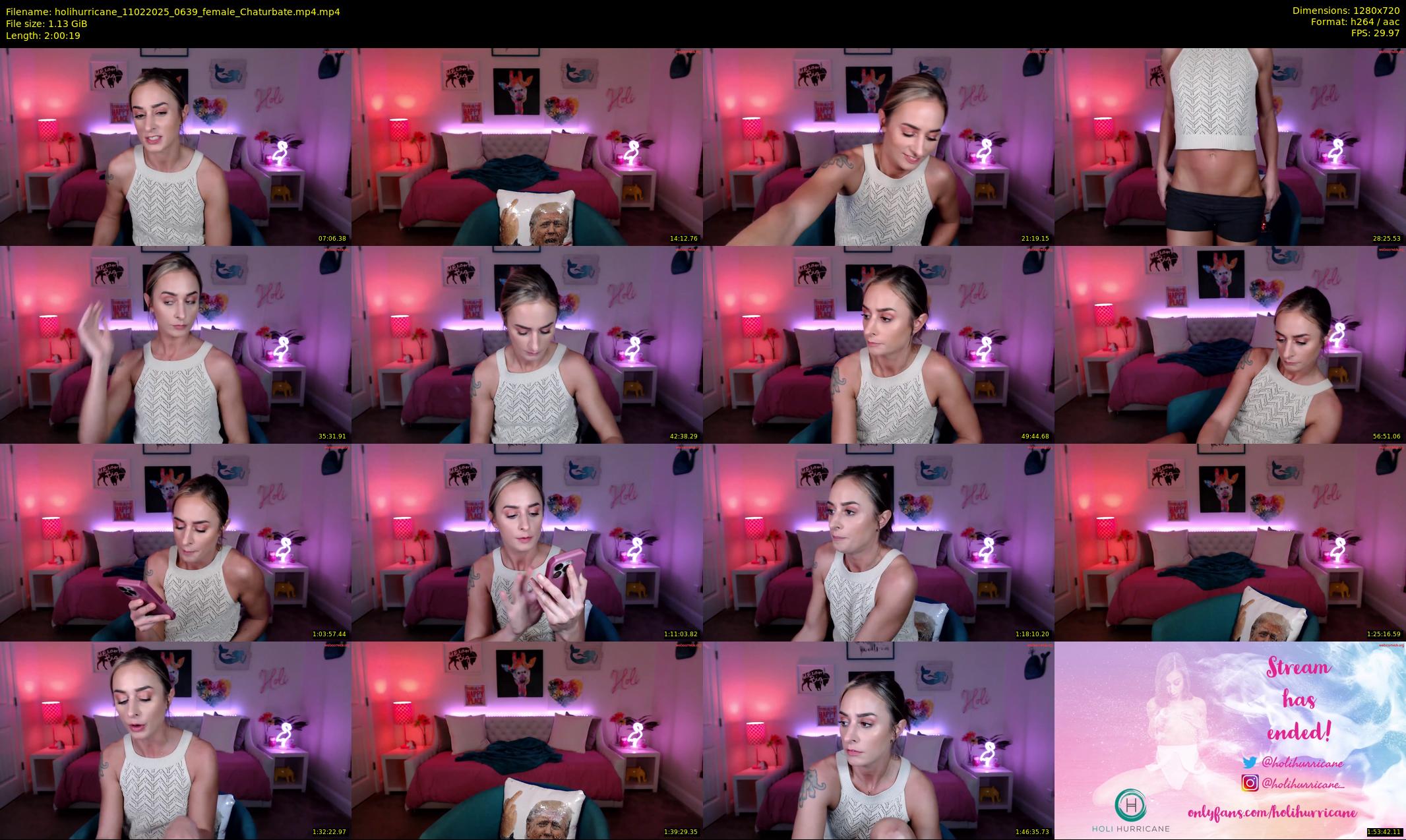 holihurricane — 121 minute Chaturbate female cam show recording, 720p, Feb 11, 2025