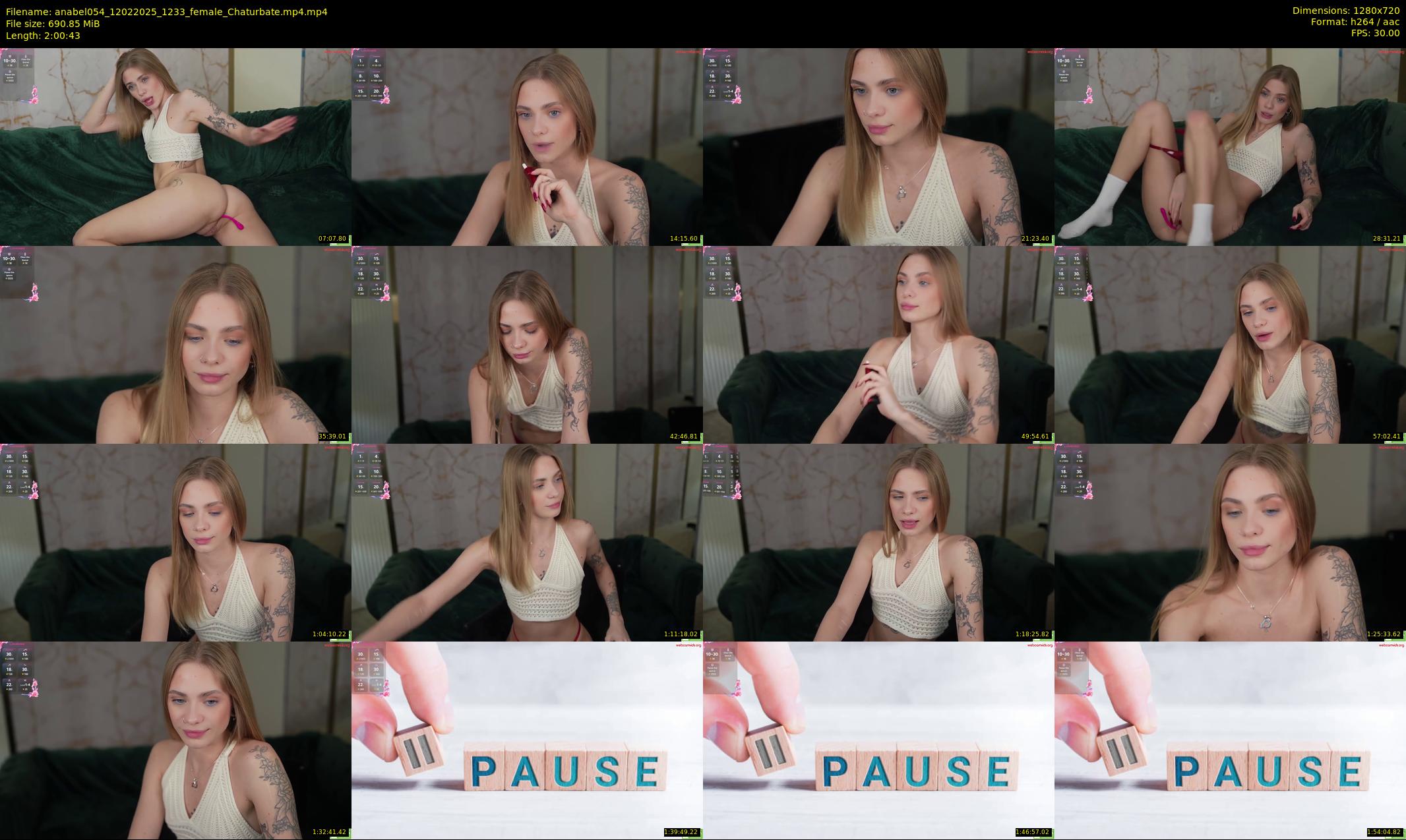 anabel054 — 121 minute Chaturbate female cam show recording, 720p, Feb 12, 2025