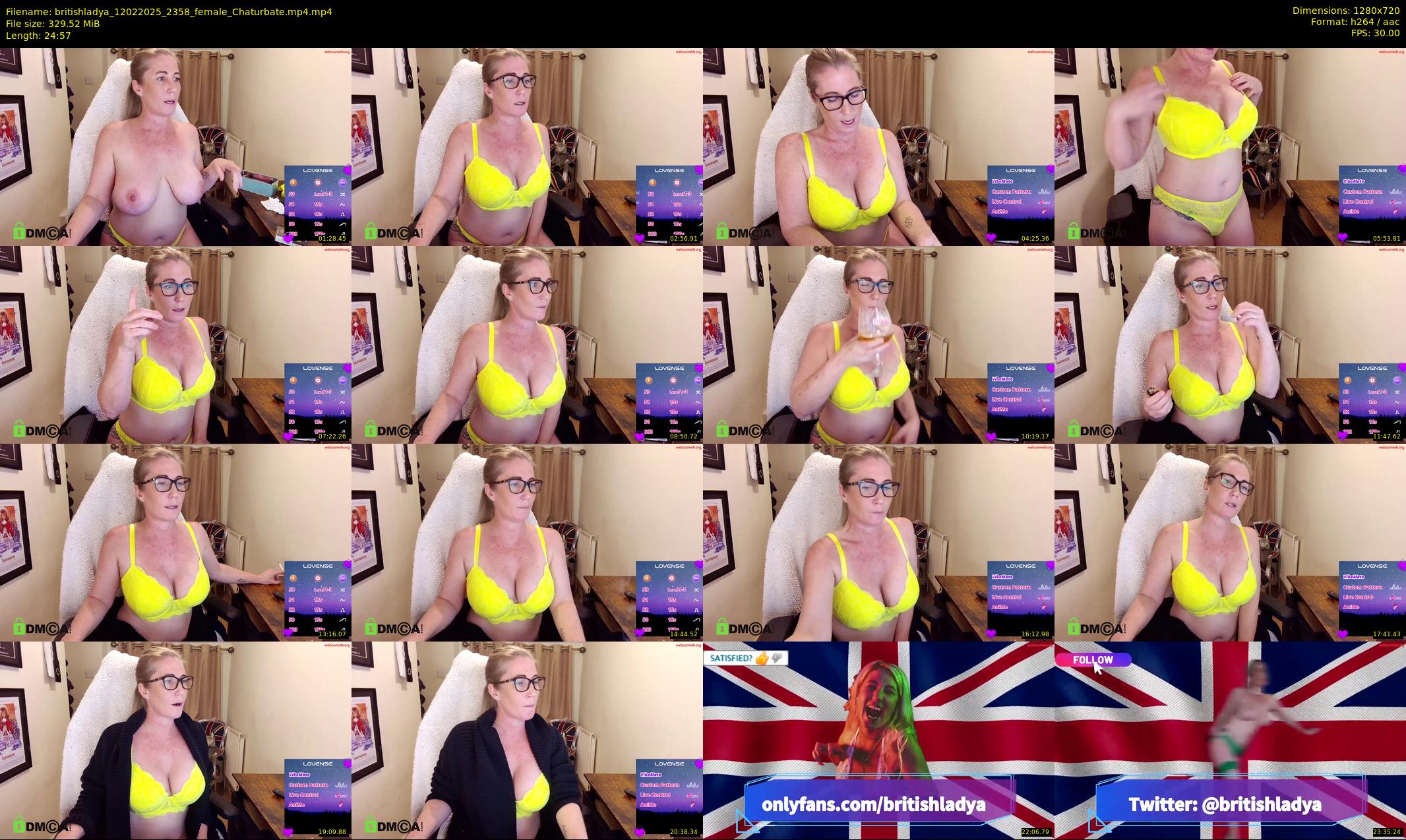 britishladya — 25 minute Chaturbate female cam show recording, 720p, Feb 12, 2025