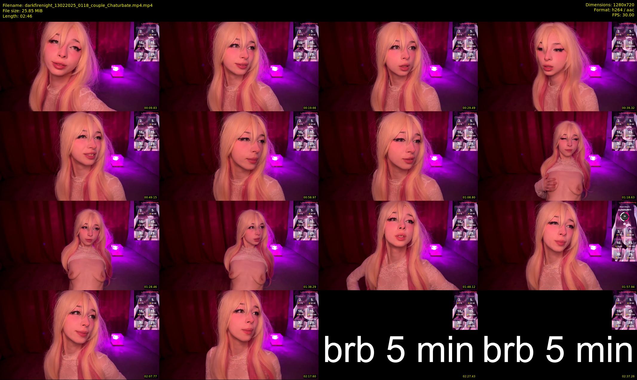 darkfirenight — 3 minute Chaturbate couple cam show recording, 720p, Feb 13, 2025