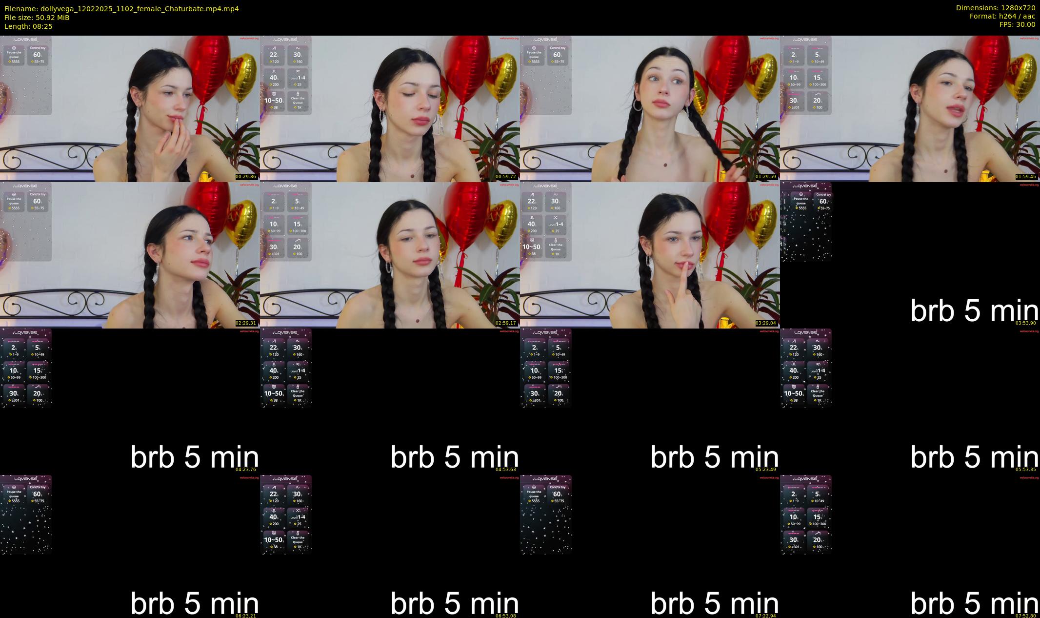 dollyvega — 9 minute Chaturbate female cam show recording, 720p, Feb 12, 2025