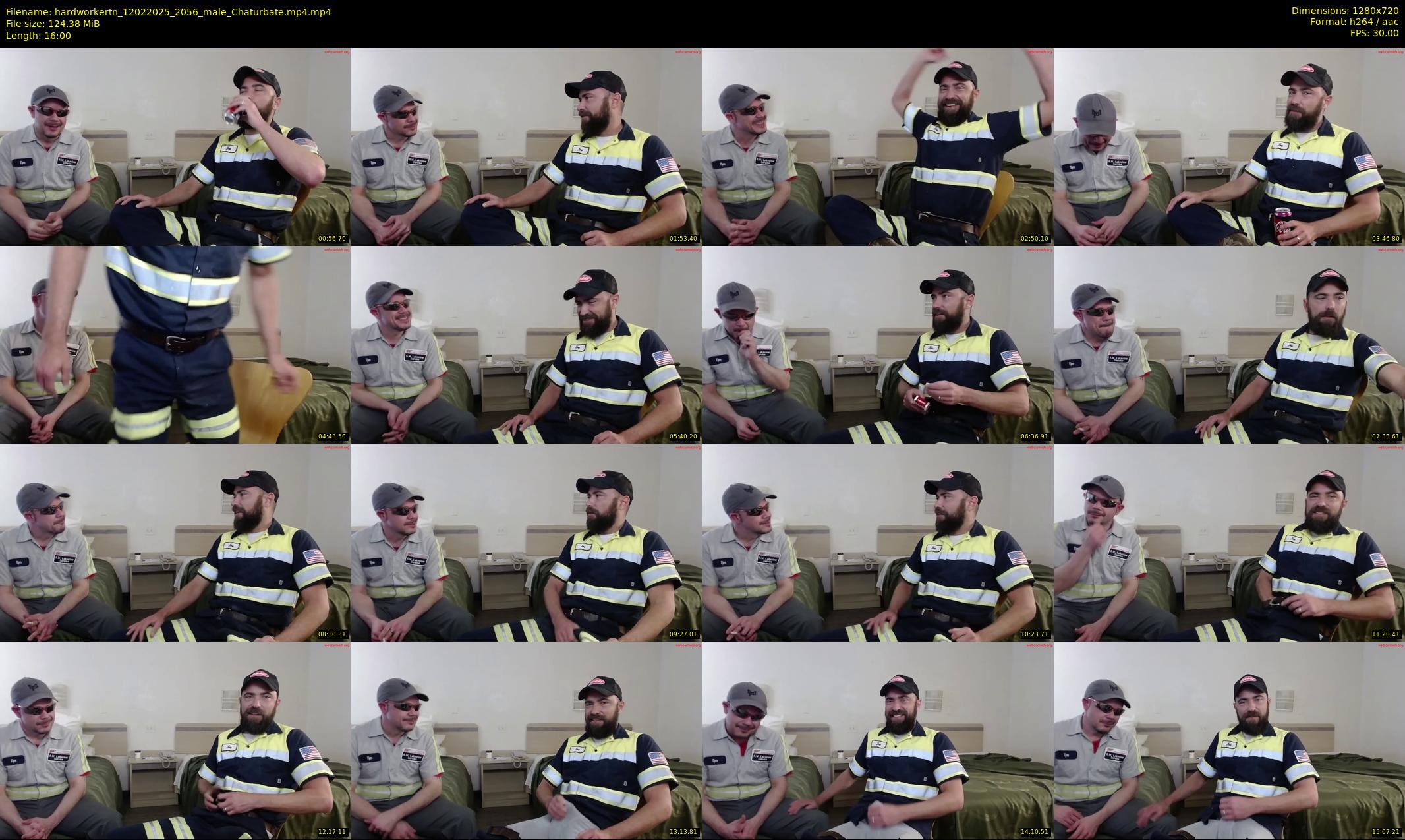 hardworkertn — 16 minute Chaturbate male cam show recording, 720p, Feb 12, 2025