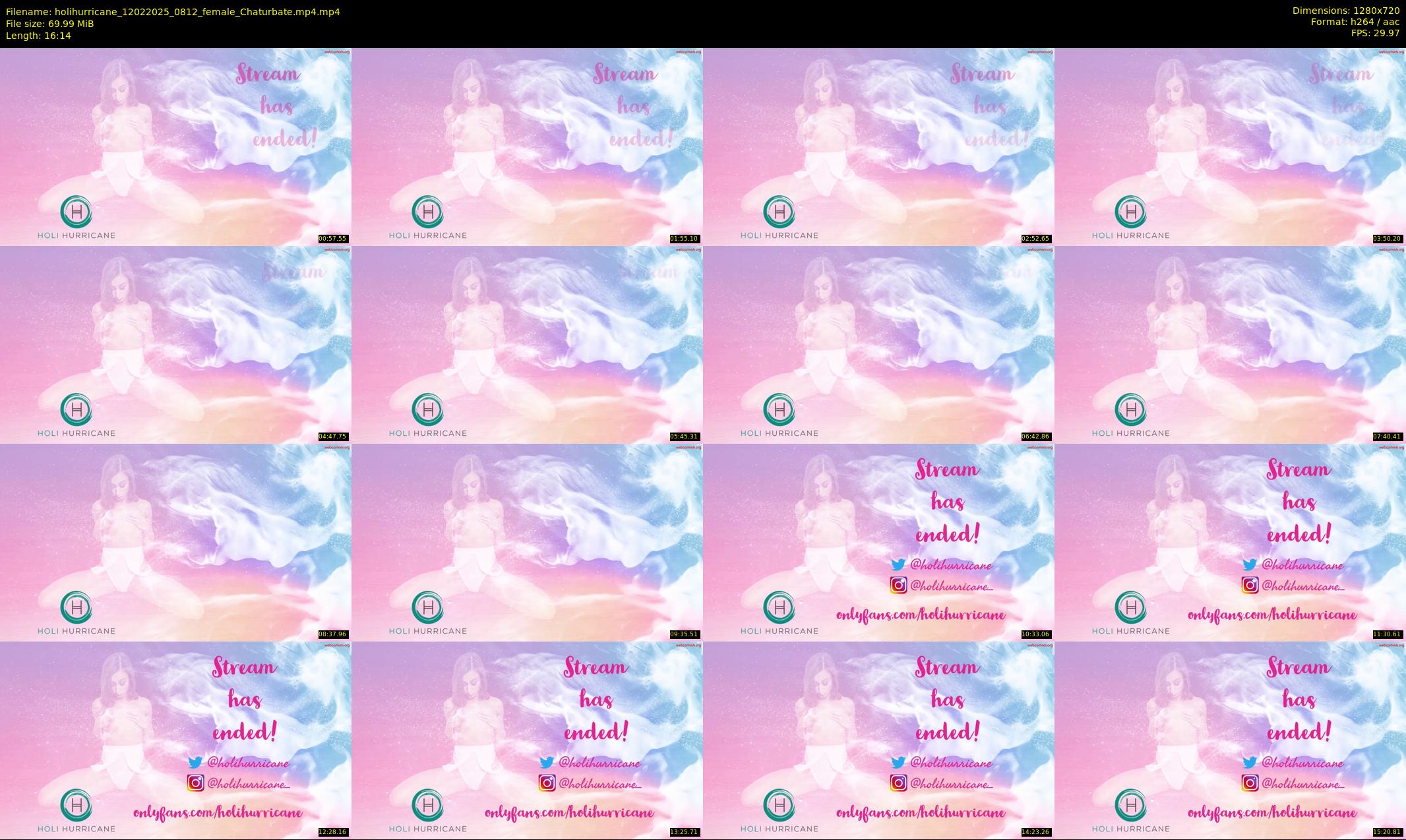 holihurricane — 17 minute Chaturbate female cam show recording, 720p, Feb 12, 2025