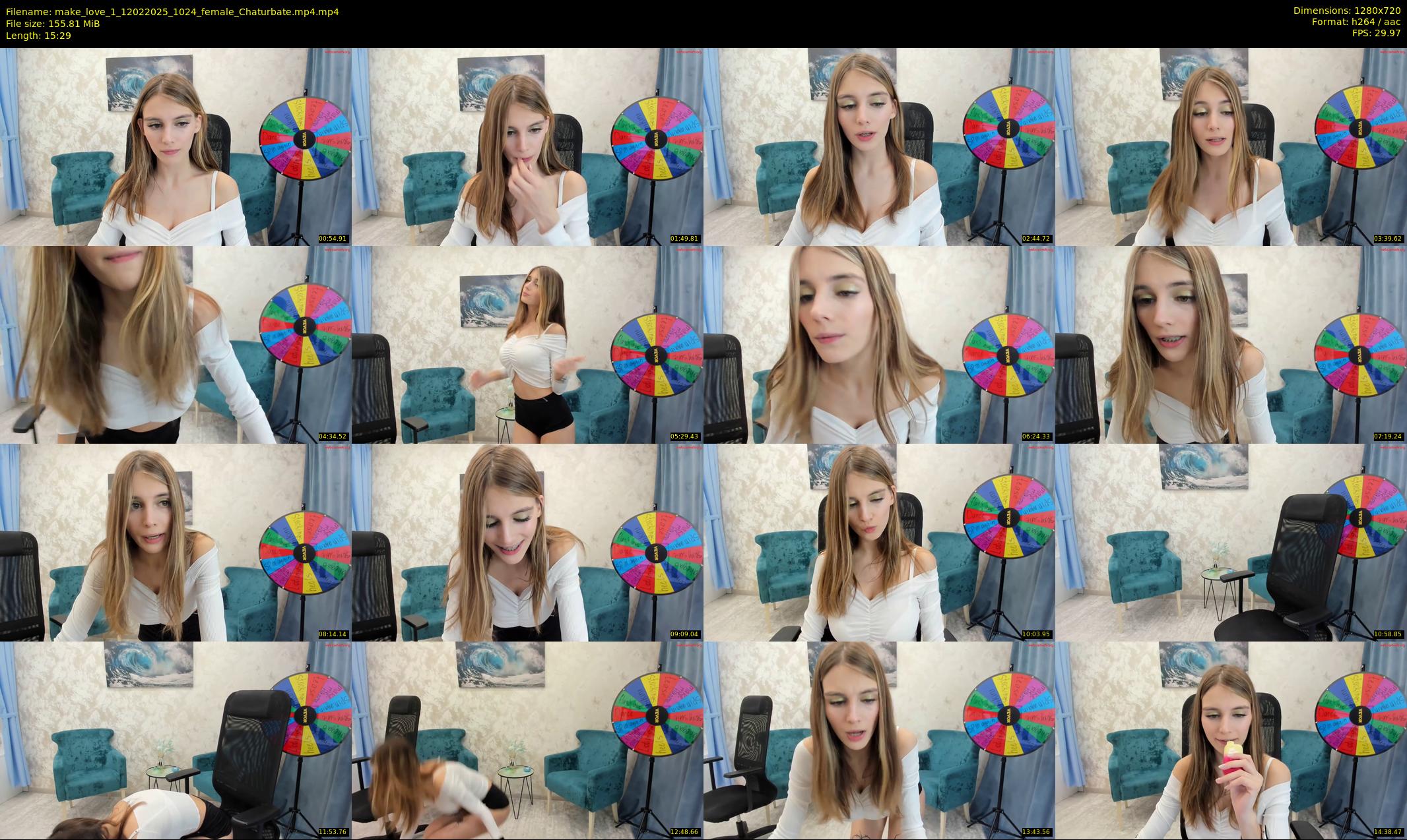 make_love_1 — 16 minute Chaturbate female cam show recording, 720p, Feb 12, 2025