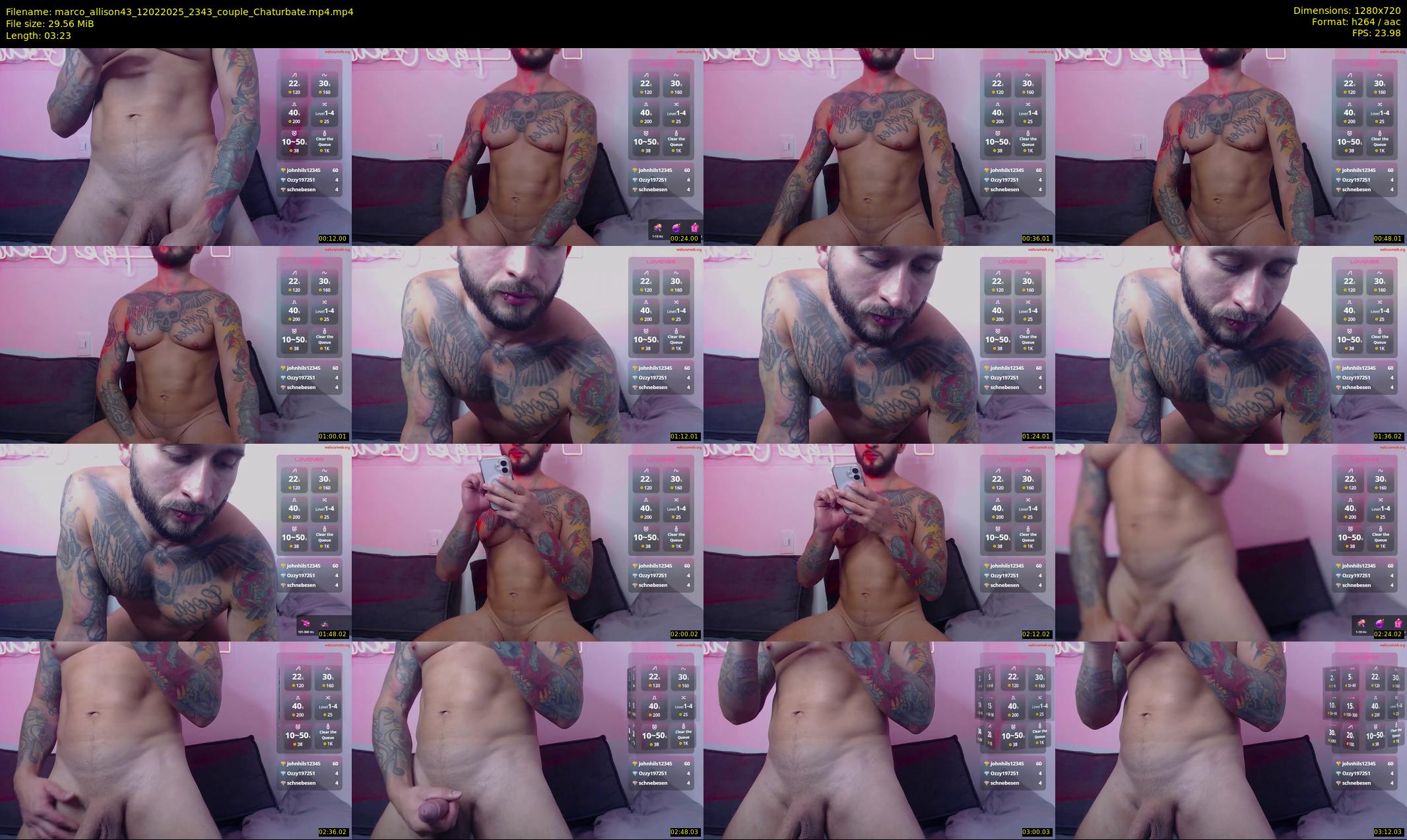 marco_allison43 — 4 minute Chaturbate couple cam show recording, 720p, Feb 12, 2025
