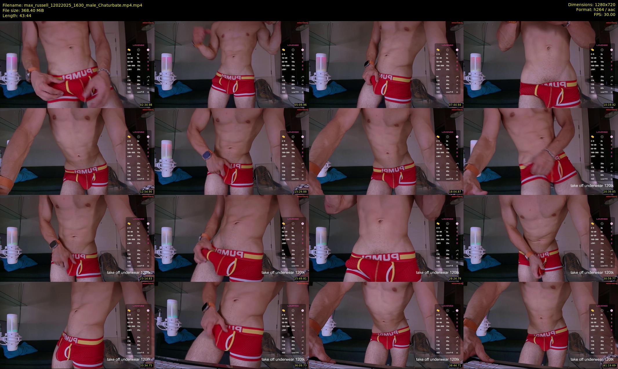 max_russell — 44 minute Chaturbate male cam show recording, 720p, Feb 12, 2025