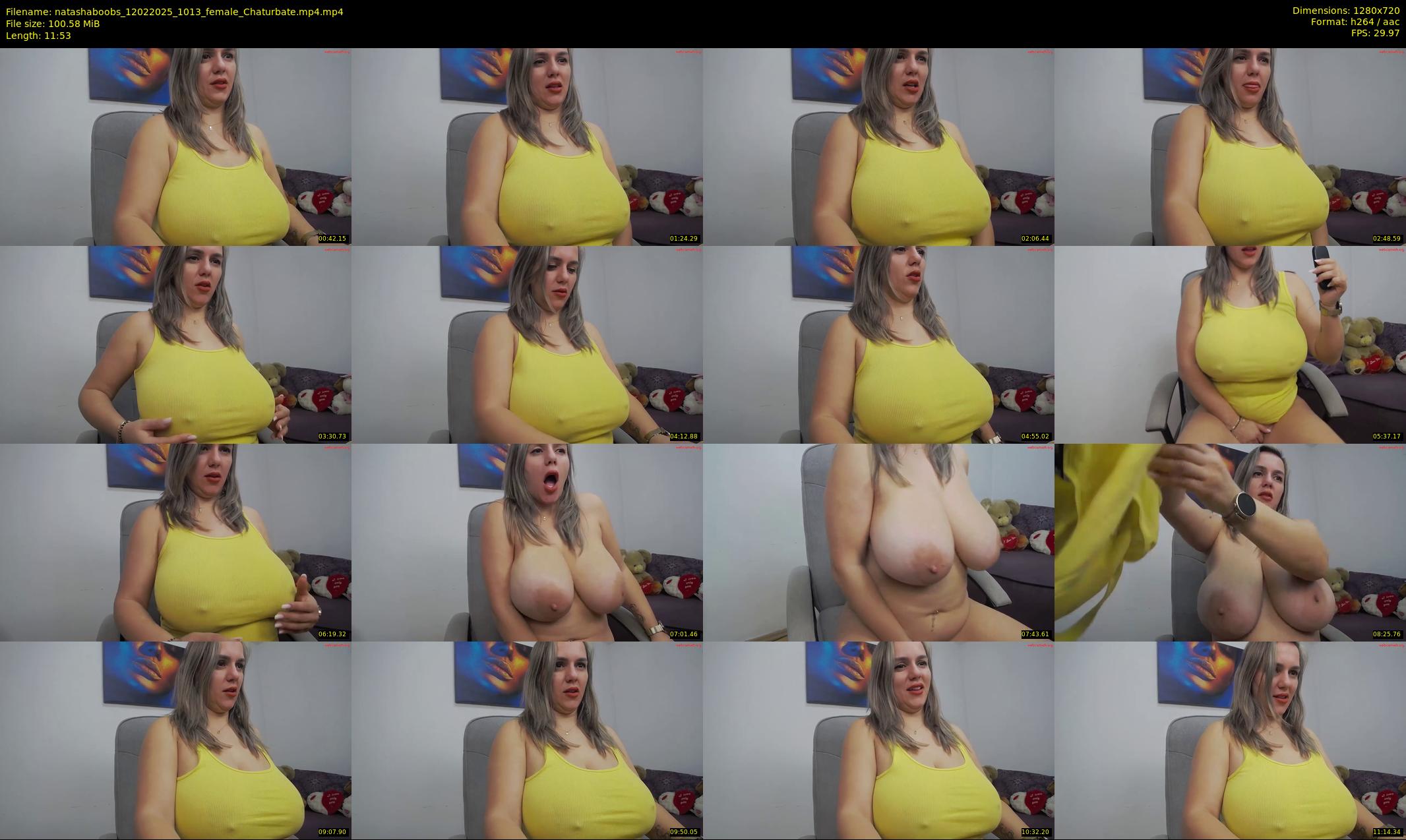natashaboobs — 12 minute Chaturbate female cam show recording, 720p, Feb 12, 2025