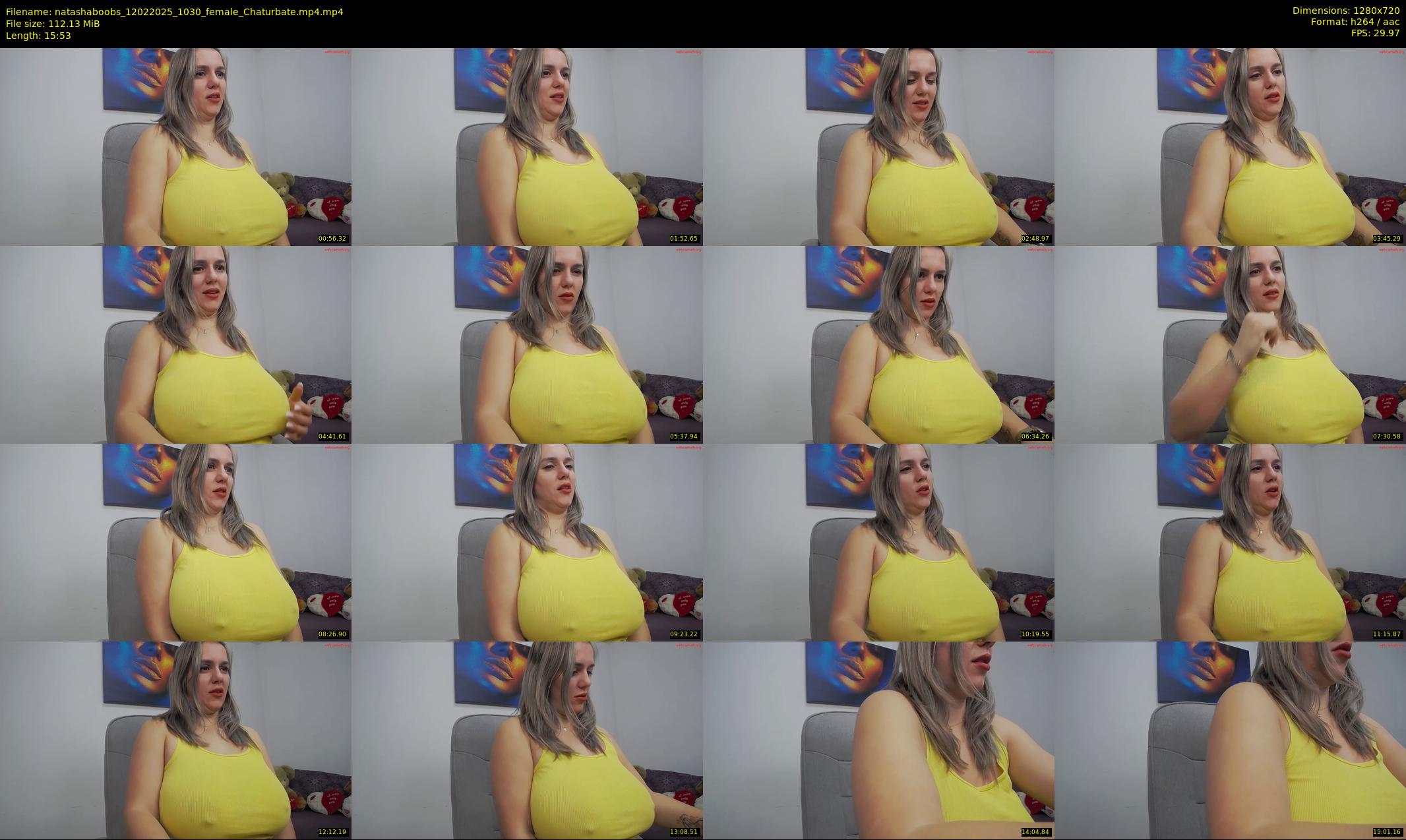 natashaboobs — 16 minute Chaturbate female cam show recording, 720p, Feb 12, 2025