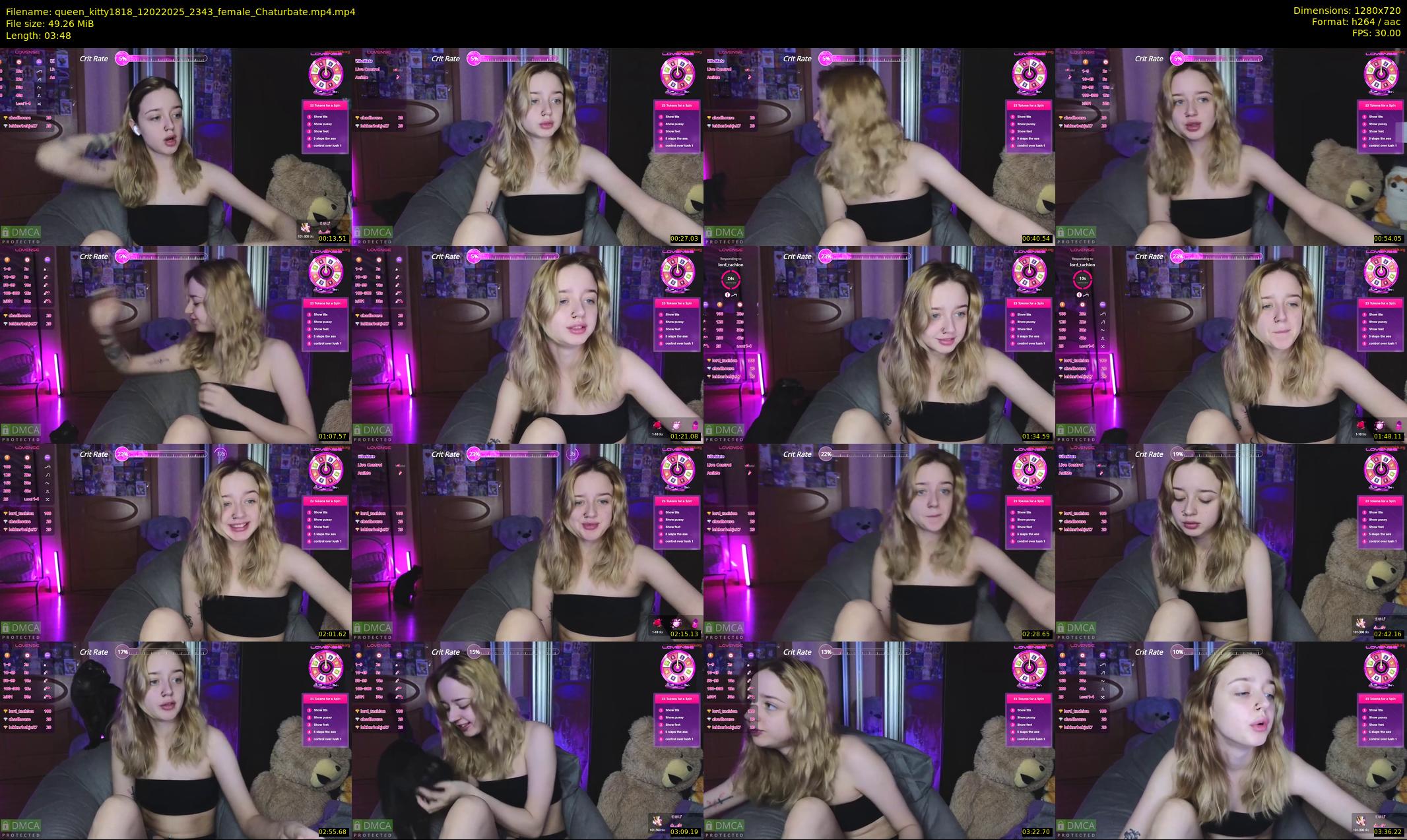 queen_kitty1818 — 4 minute Chaturbate female cam show recording, 720p, Feb 12, 2025