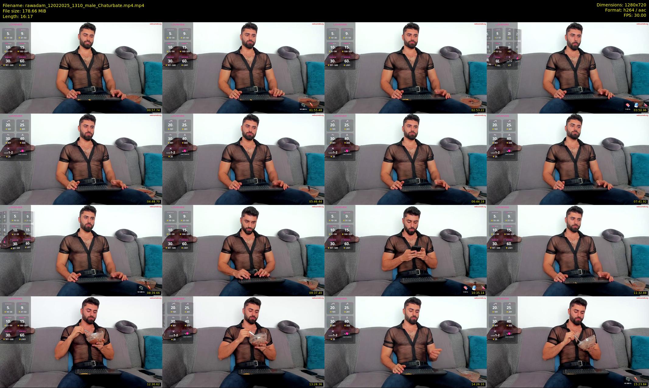 rawadam — 17 minute Chaturbate male cam show recording, 720p, Feb 12, 2025