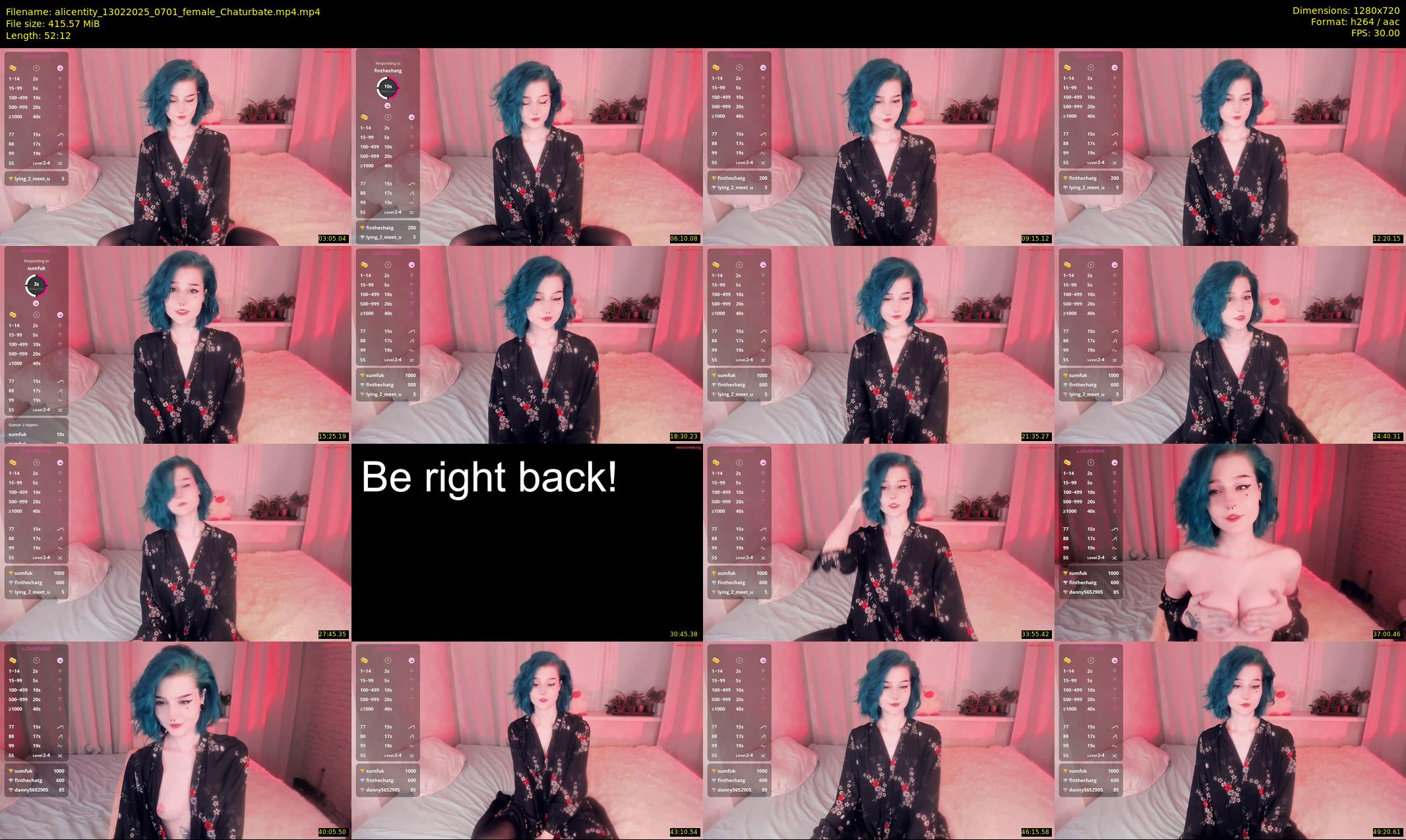 alicentity — 53 minute Chaturbate female cam show recording, 720p, Feb 13, 2025