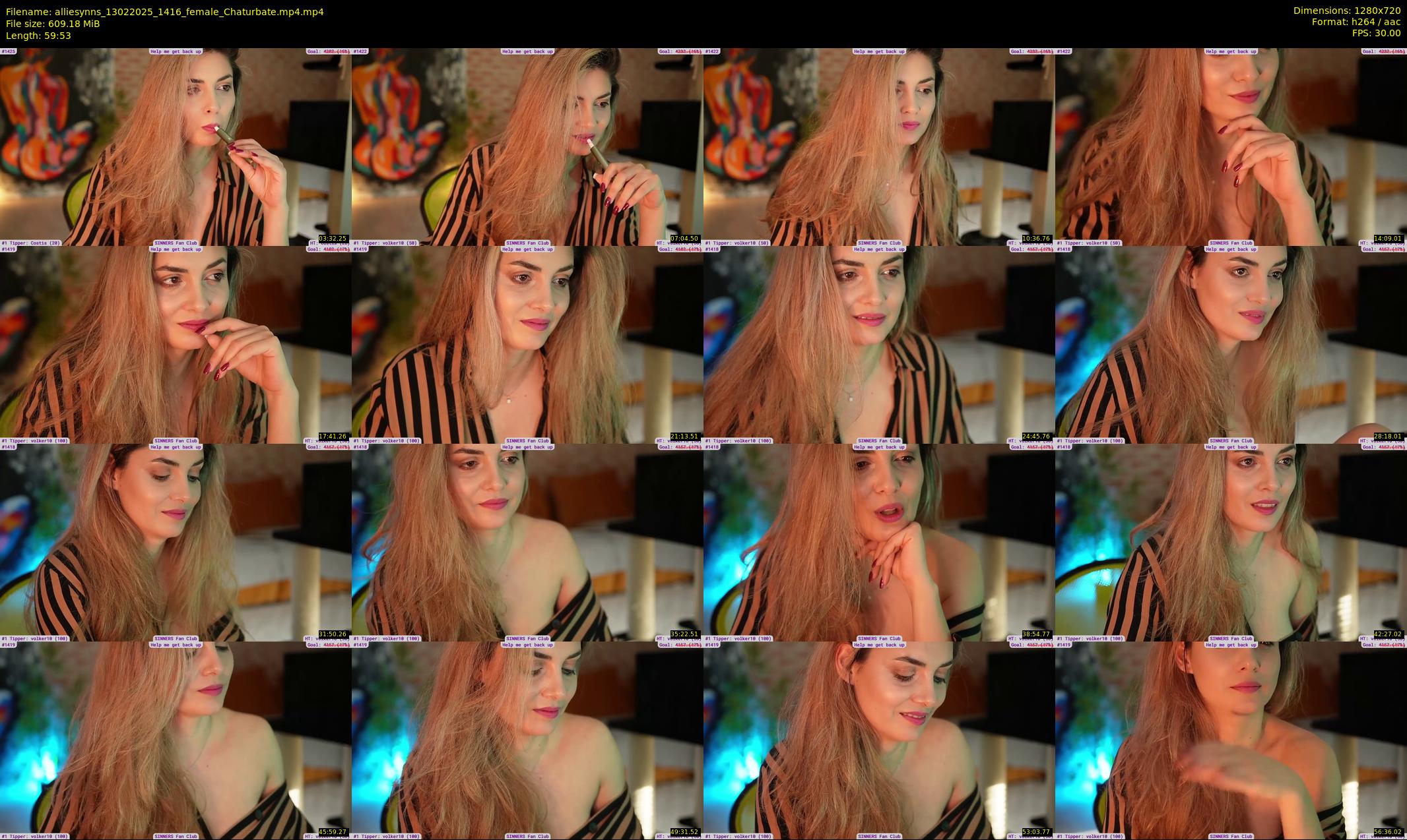 alliesynns — 60 minute Chaturbate female cam show recording, 720p, Feb 13, 2025