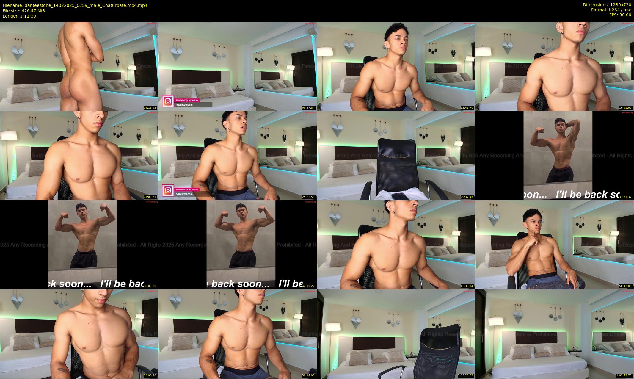 danteestone — 72 minute Chaturbate male cam show recording, 720p, Feb 14, 2025