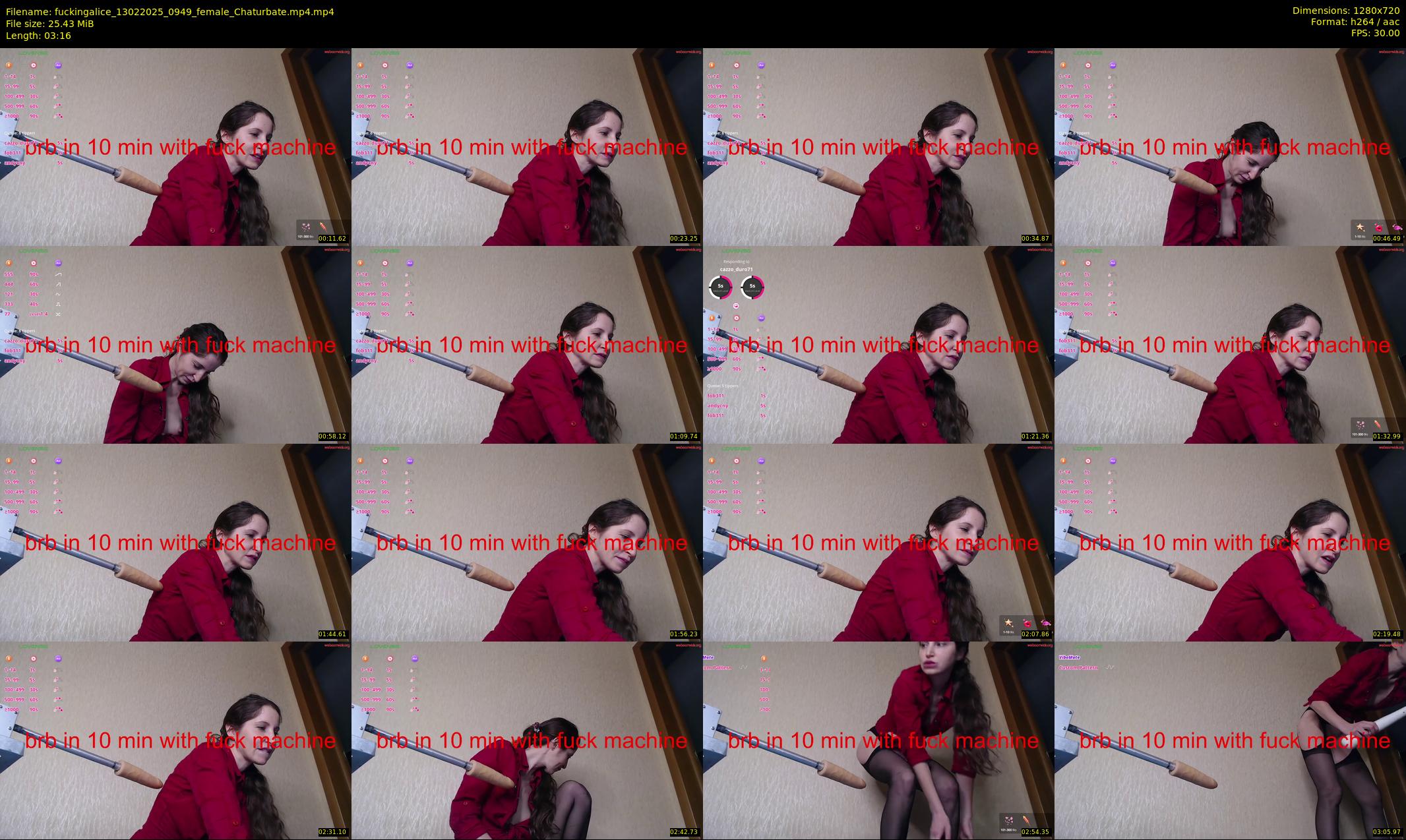 fuckingalice — 4 minute Chaturbate female cam show recording, 720p, Feb 13, 2025