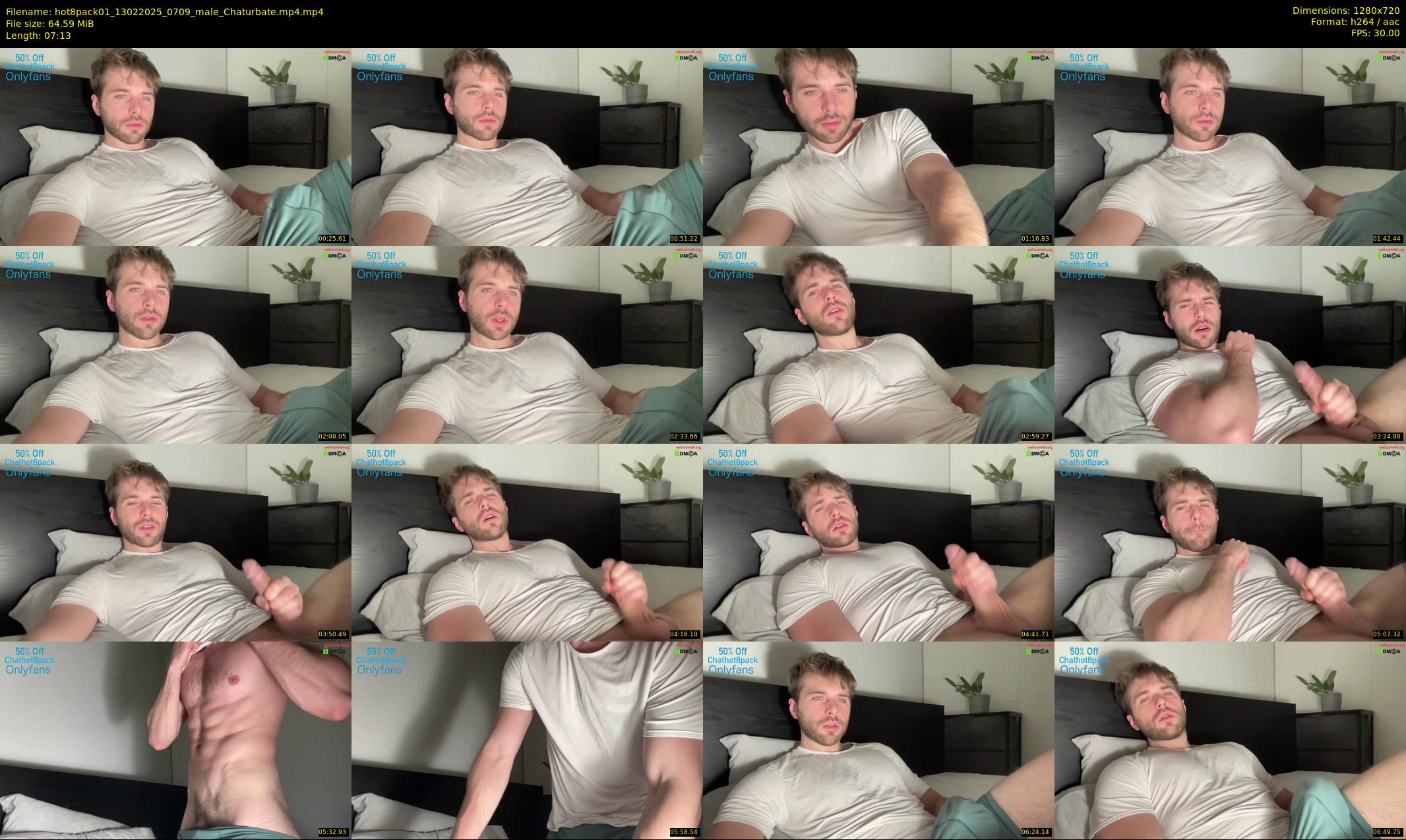 hot8pack01 — 8 minute Chaturbate male cam show recording, 720p, Feb 13, 2025