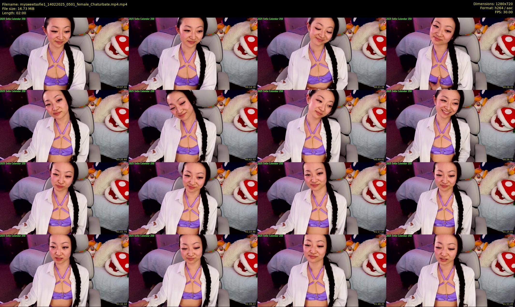 mysweetsofie1 — 2 minute Chaturbate female cam show recording, 720p, Feb 14, 2025