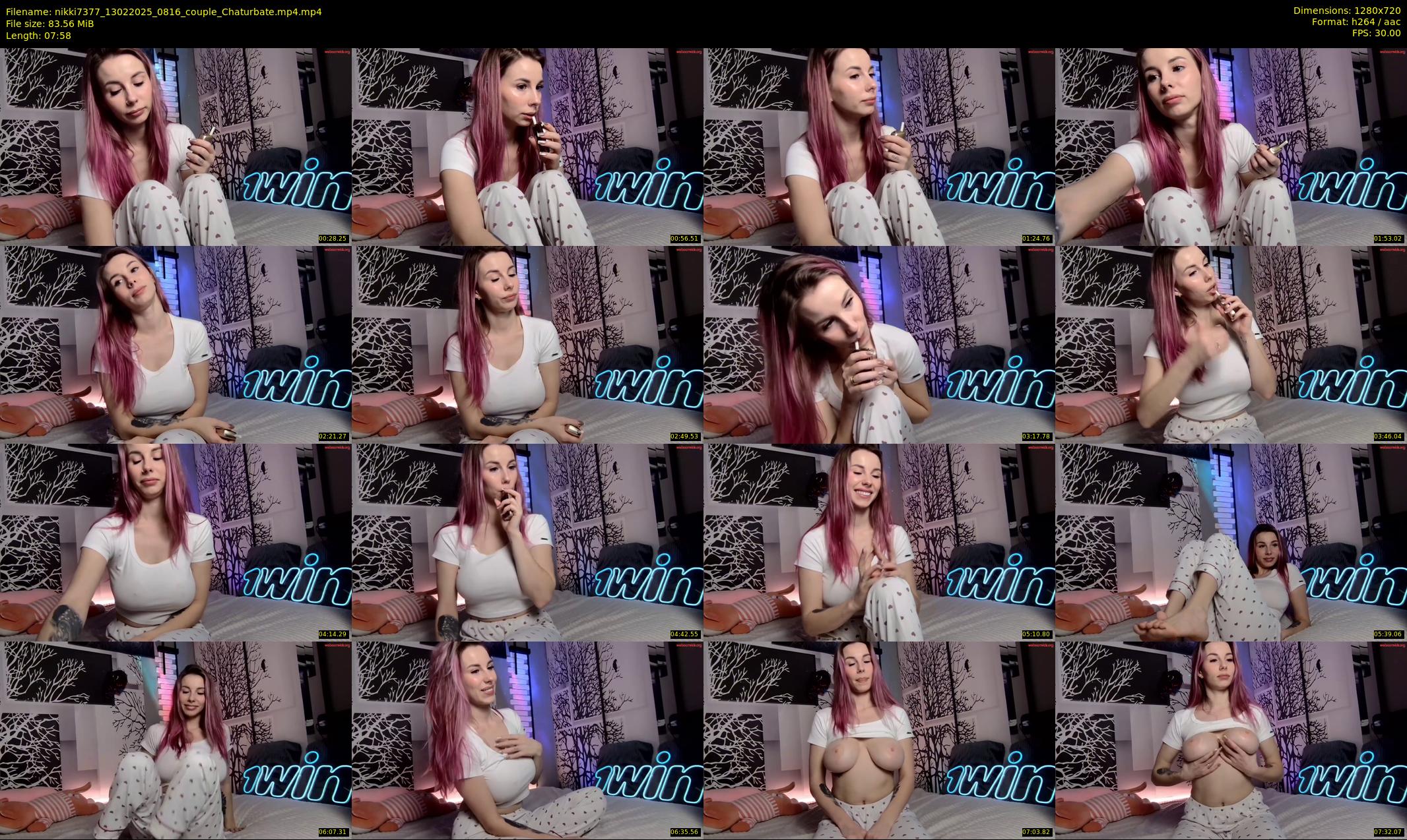 nikki7377 — 8 minute Chaturbate couple cam show recording, 720p, Feb 13, 2025