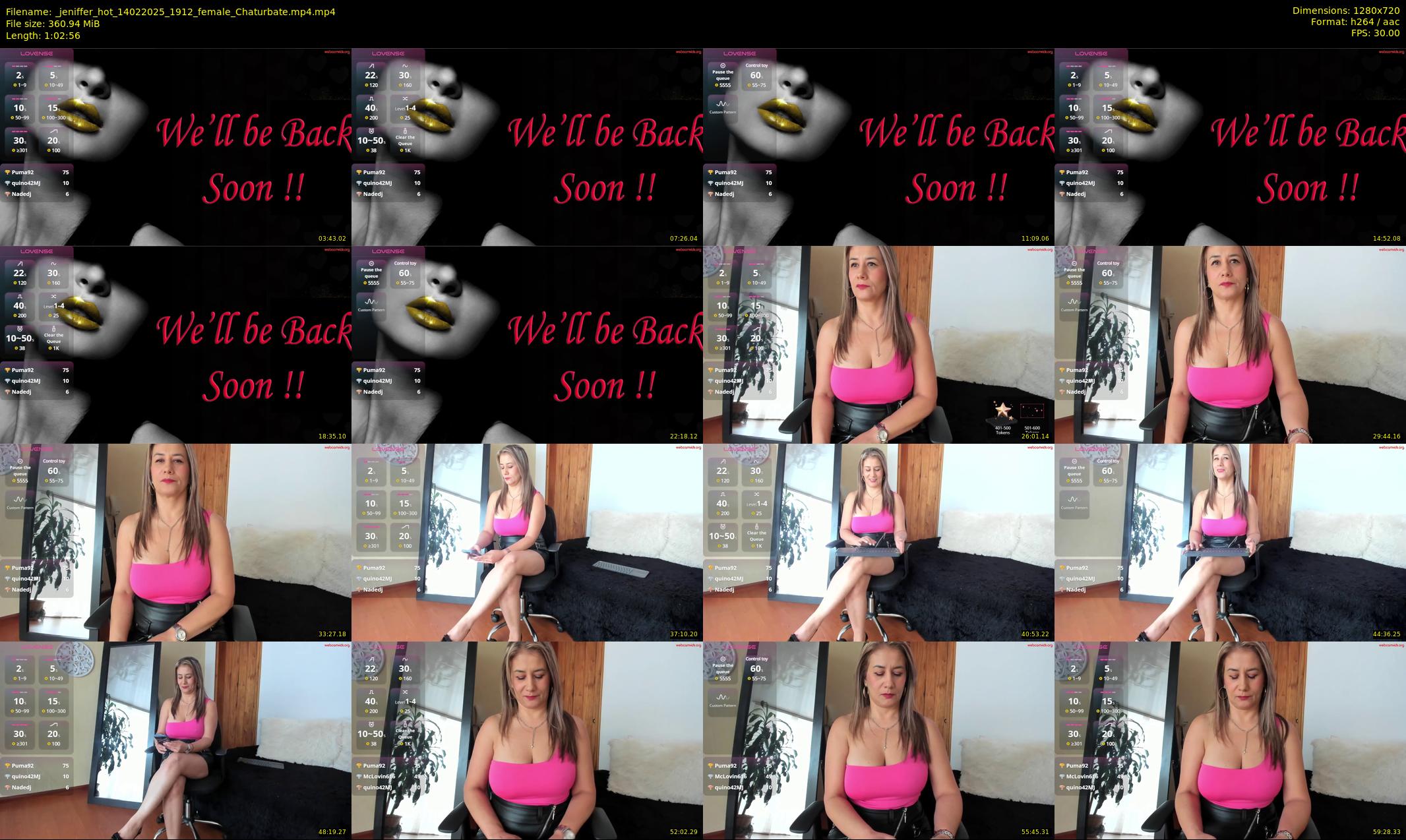 _jeniffer_hot — 63 minute Chaturbate female cam show recording, 720p, Feb 14, 2025