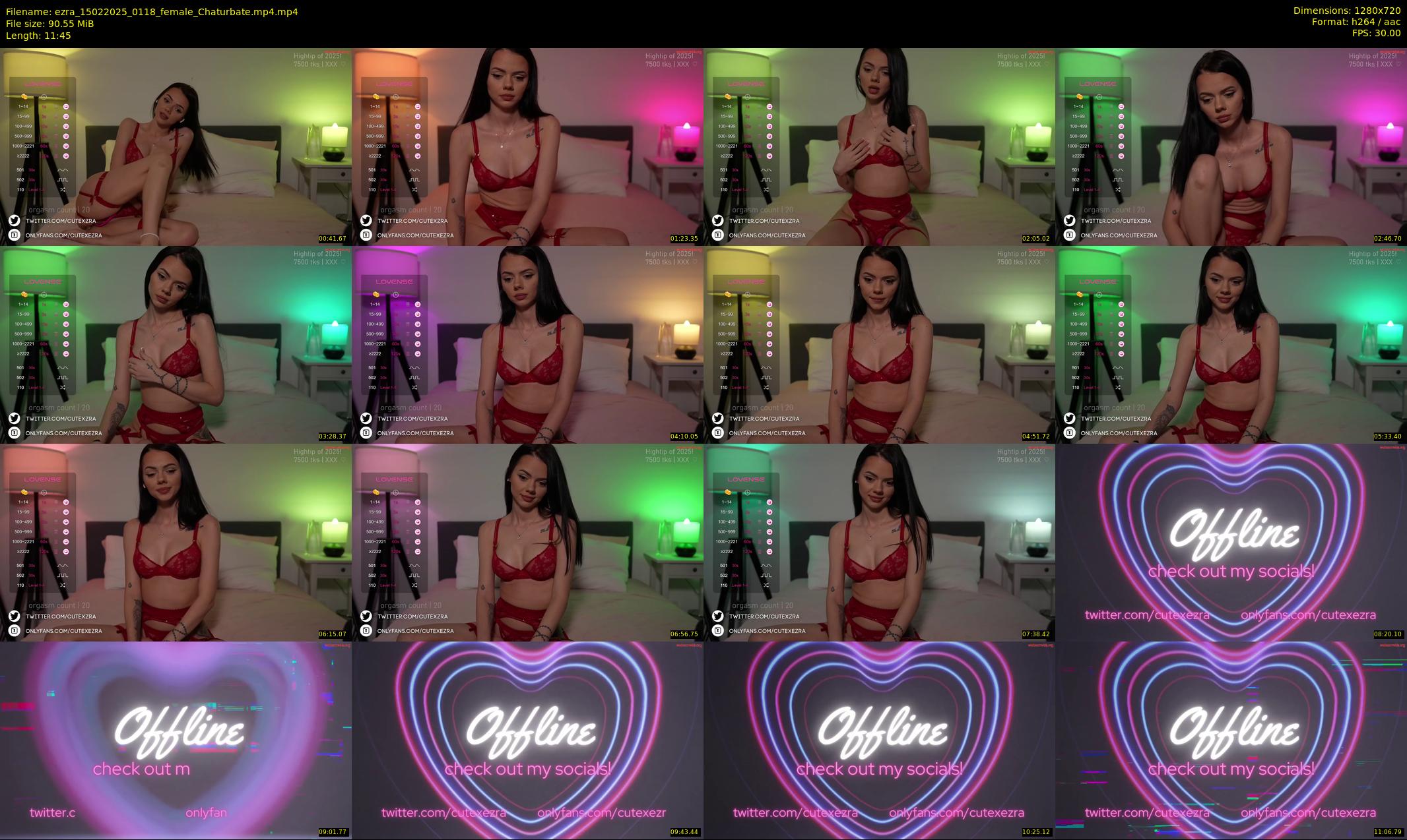 ezra — 12 minute Chaturbate female cam show recording, 720p, Feb 15, 2025