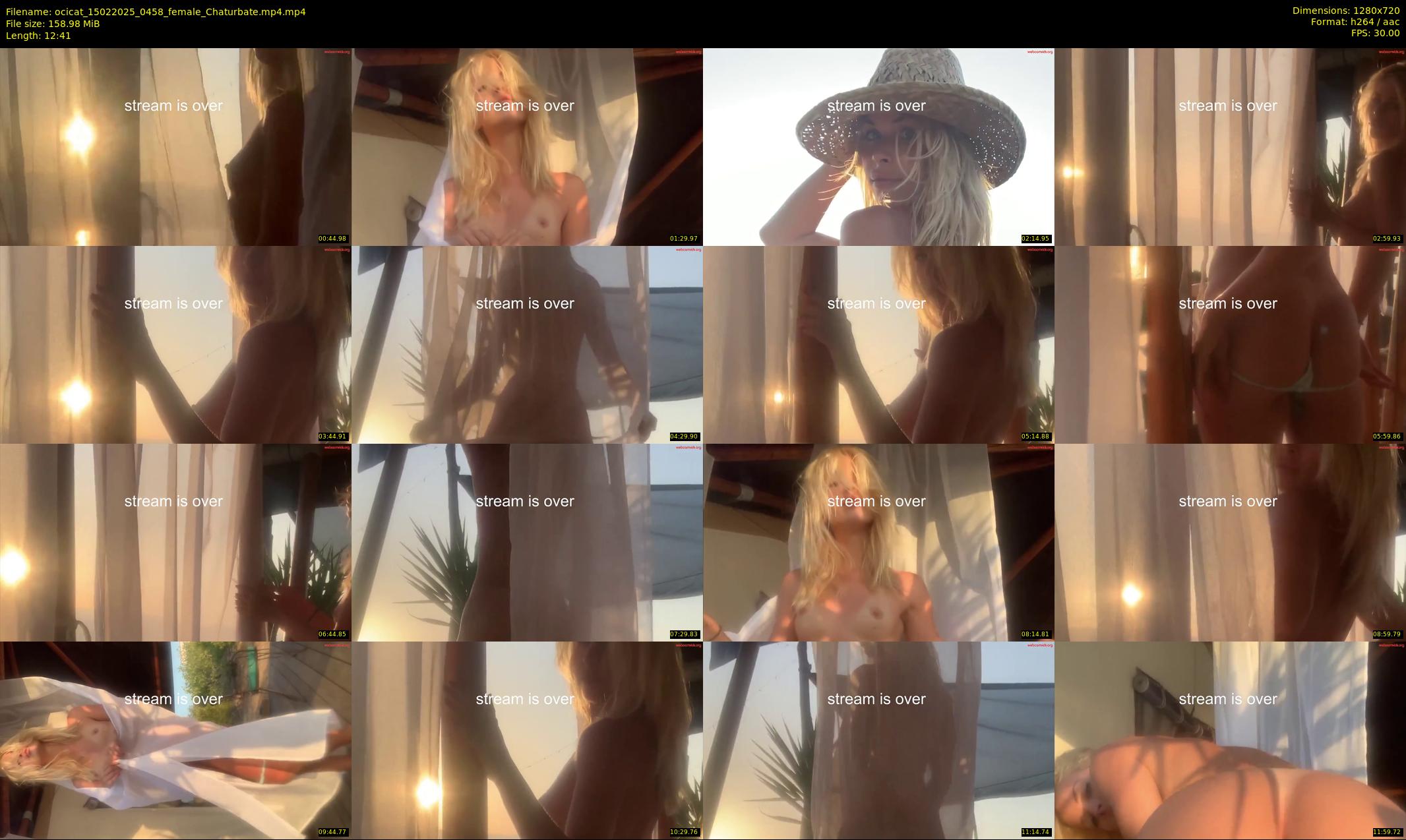 ocicat — 13 minute Chaturbate female cam show recording, 720p, Feb 15, 2025