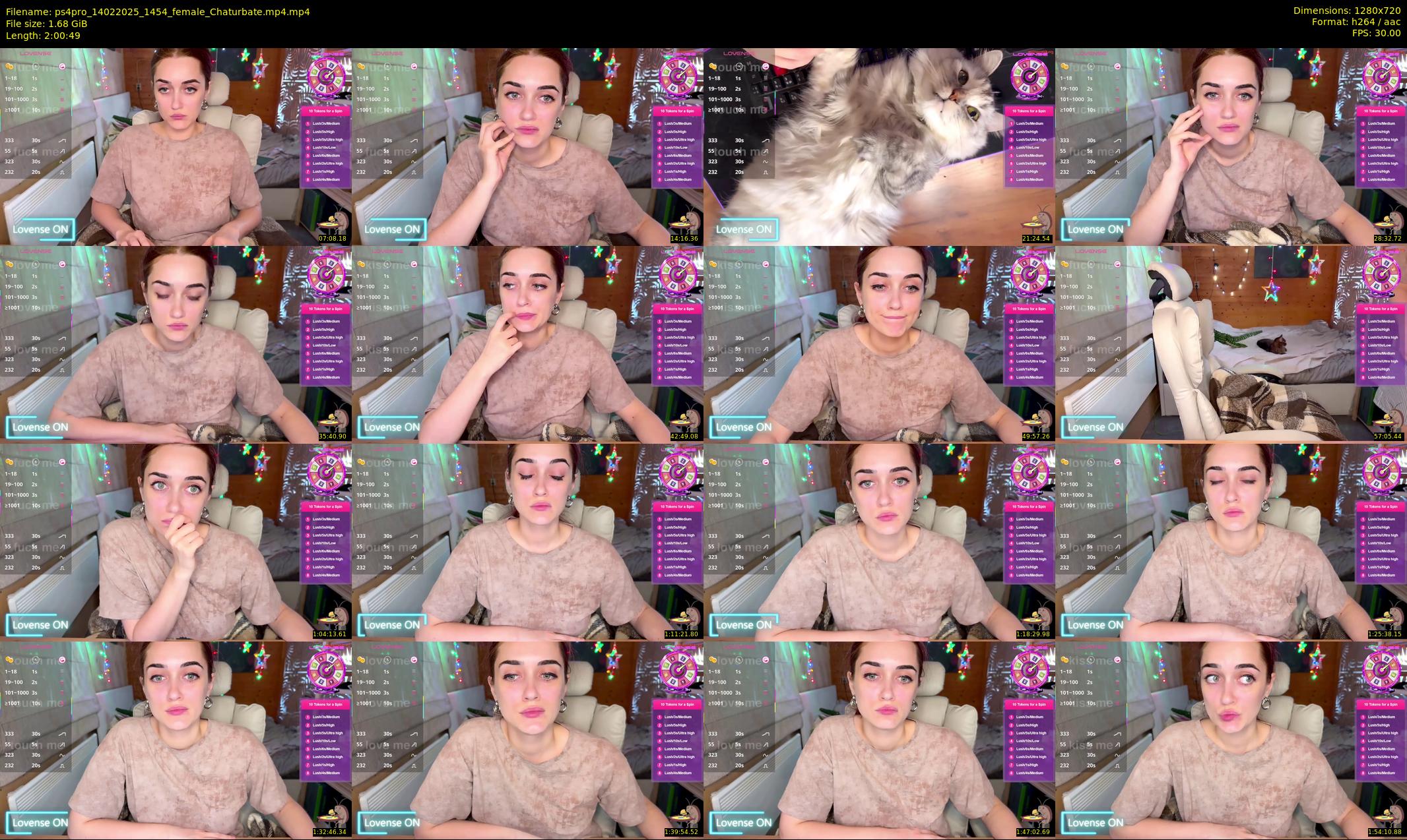 ps4pro — 121 minute Chaturbate female cam show recording, 720p, Feb 14, 2025