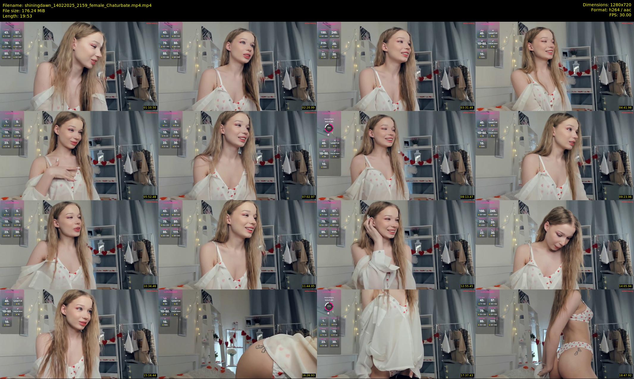 shiningdawn — 20 minute Chaturbate female cam show recording, 720p, Feb 14, 2025
