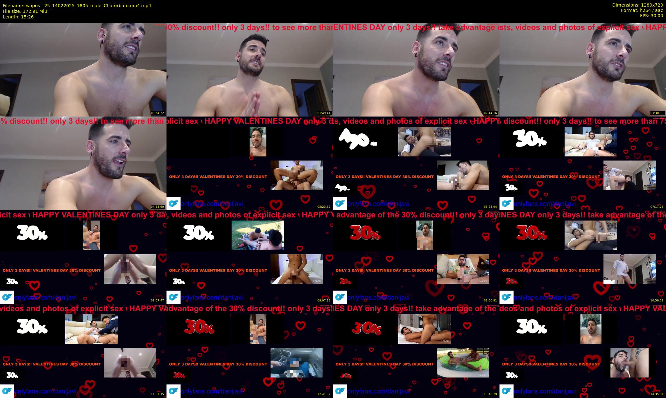 wapos__25 — 16 minute Chaturbate male cam show recording, 720p, Feb 14, 2025