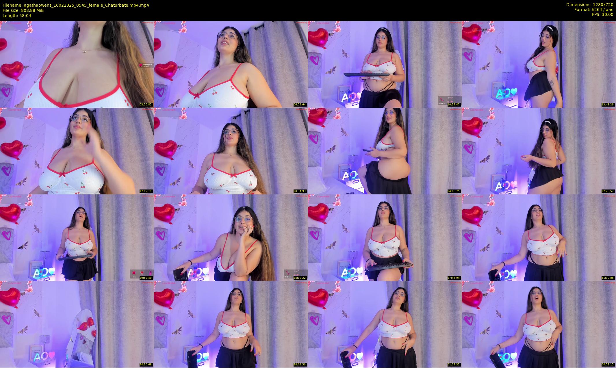 agathaowens — 59 minute Chaturbate female cam show recording, 720p, Feb 16, 2025